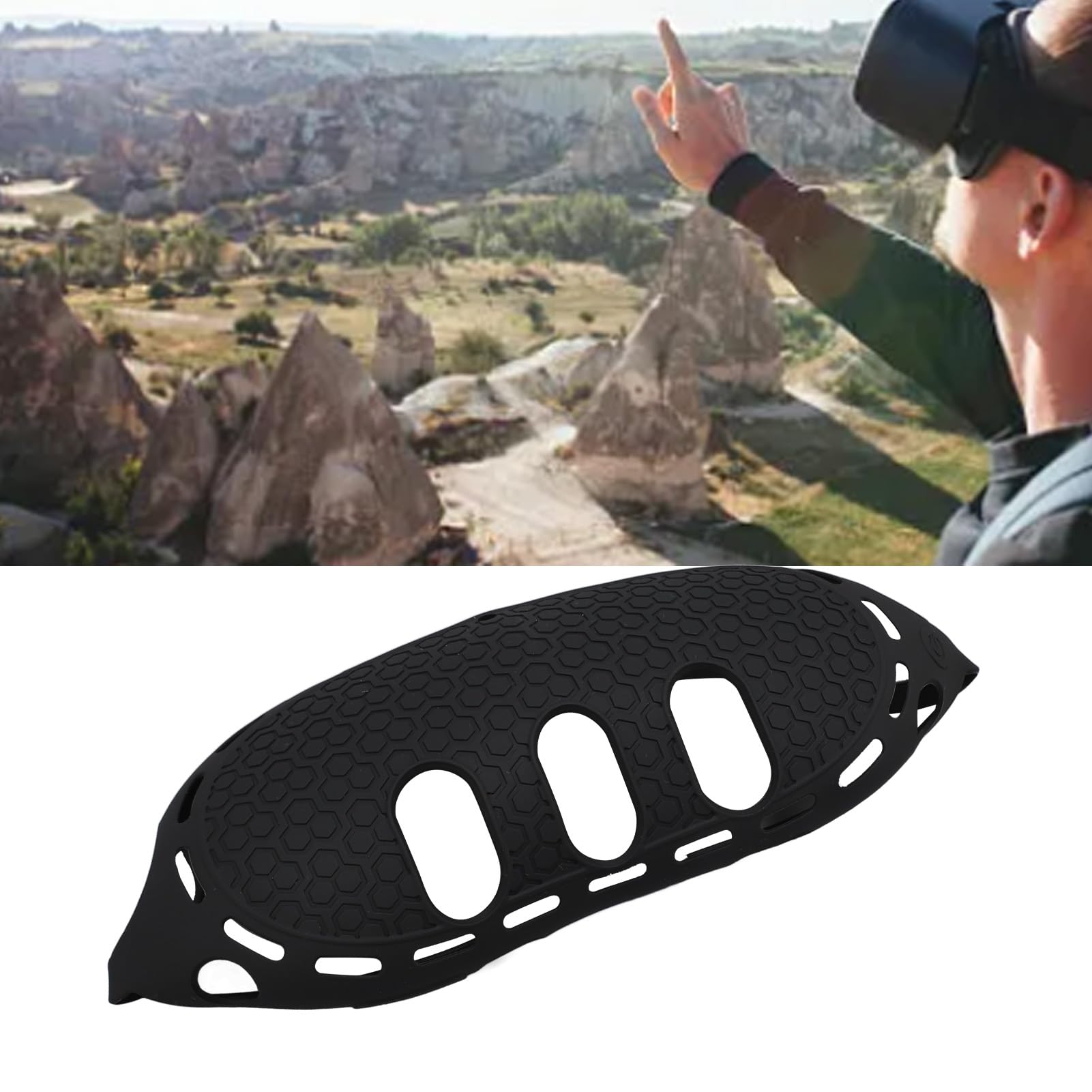 Silicone VR Headset Cover - Soft, Heat Dissipation, Professional Fit for Oculus Quest 2, Meta Quest 3, HTC Vive - Protective Case for VR Glasses & Accessories (Perfect for Travel, Gaming & Storage)