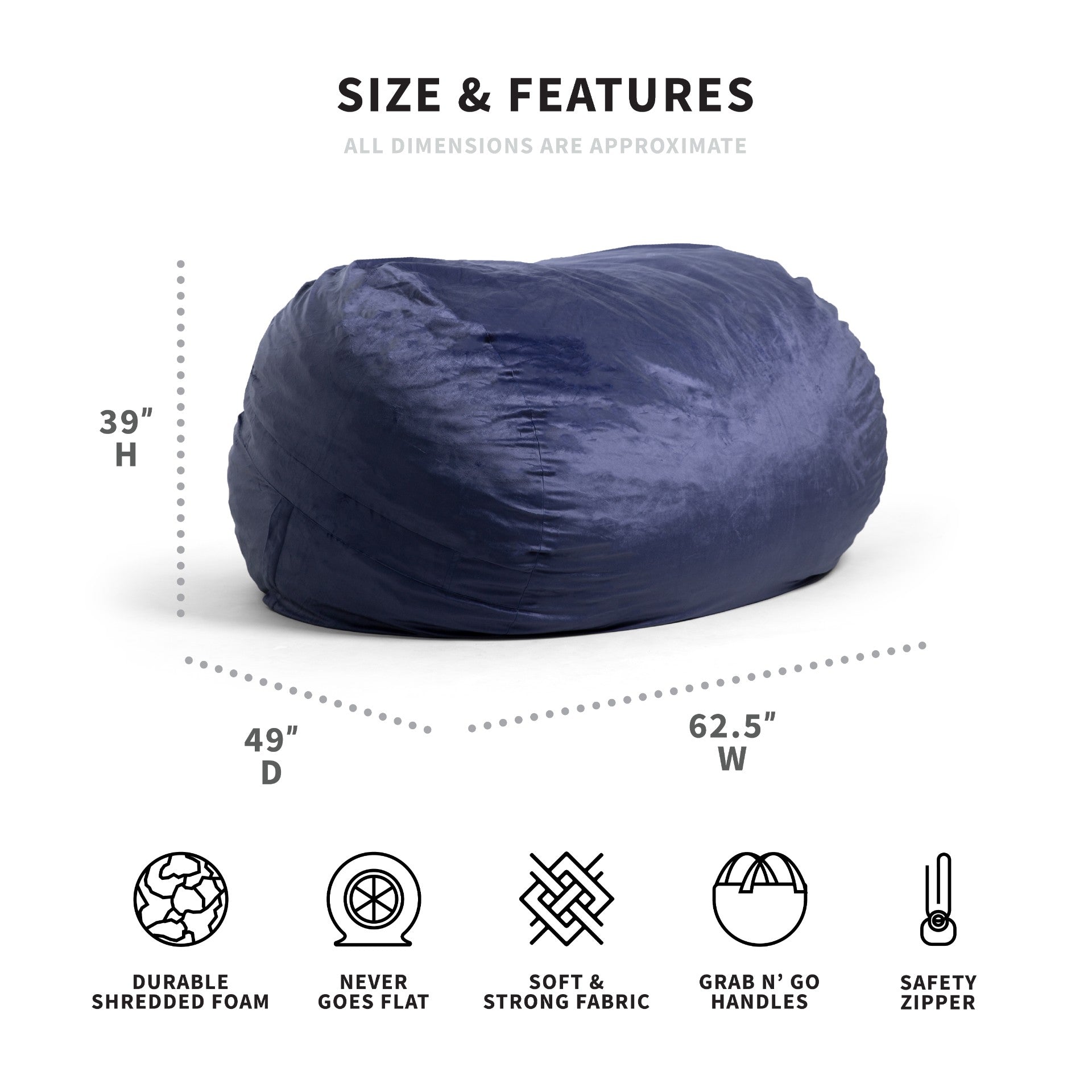 Fuf XL Dog Bed with Removable Washable Cover - Extra Large Orthopedic Pet Bed for Large Dogs, Waterproof & Chew Resistant - Perfect for Living Room, Bedroom or Kennel Use
