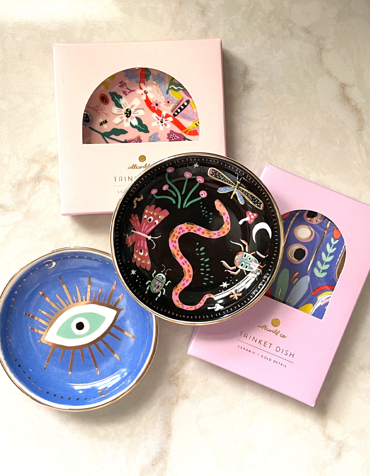 Midnight Garden Trinket Dish - Elegant Jewelry Tray for Rings, Earrings & Small Accessories | Perfect for Bedroom Vanity, Bathroom Organizer & Gift Giving
