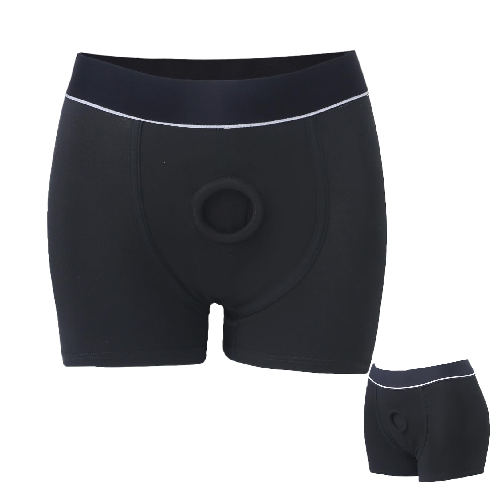 **Strapless Strap-On Harness Panties for Women & Men - Adjustable 4-Size Box Briefs Underwear - Perfect for Role Play, BDSM & LGBTQ+ Couples**