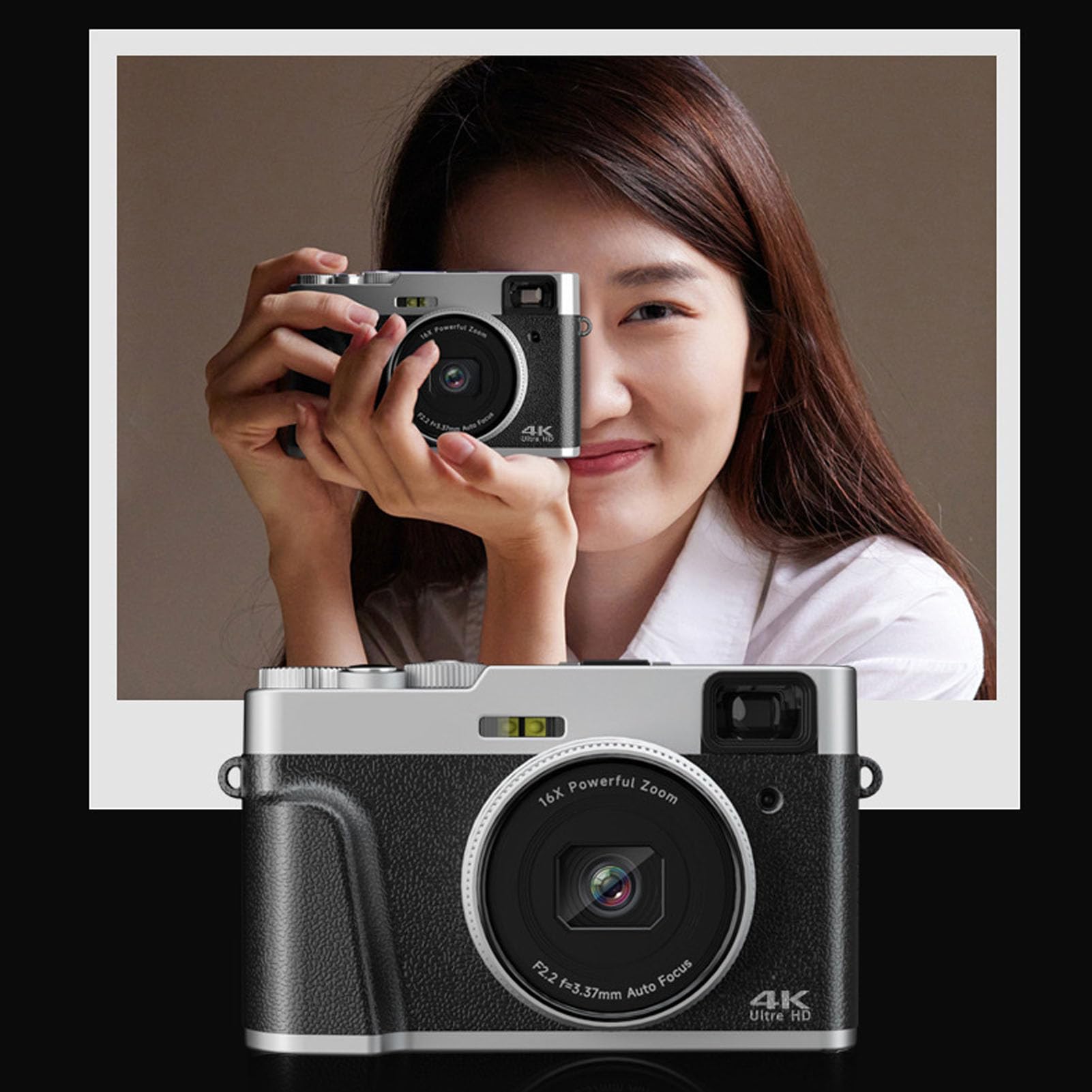 Retro Style Digital Camera - 4K Autofocus Vlogging Camera with 2.8