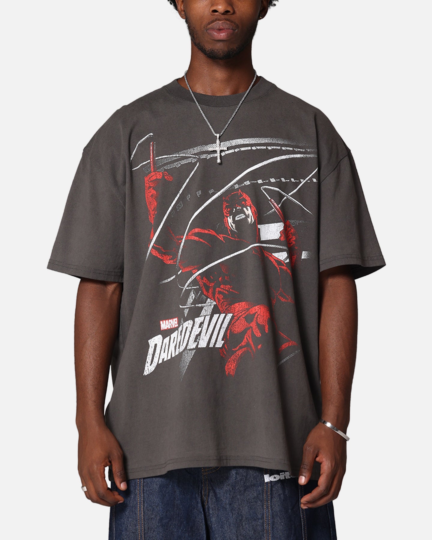 Marvel Daredevil Graphic T-Shirt for Men - Vintage Superhero Tee, Black Wash, Soft Cotton, Comfort Fit - Perfect for Cosplay, Comic Con & Casual Wear