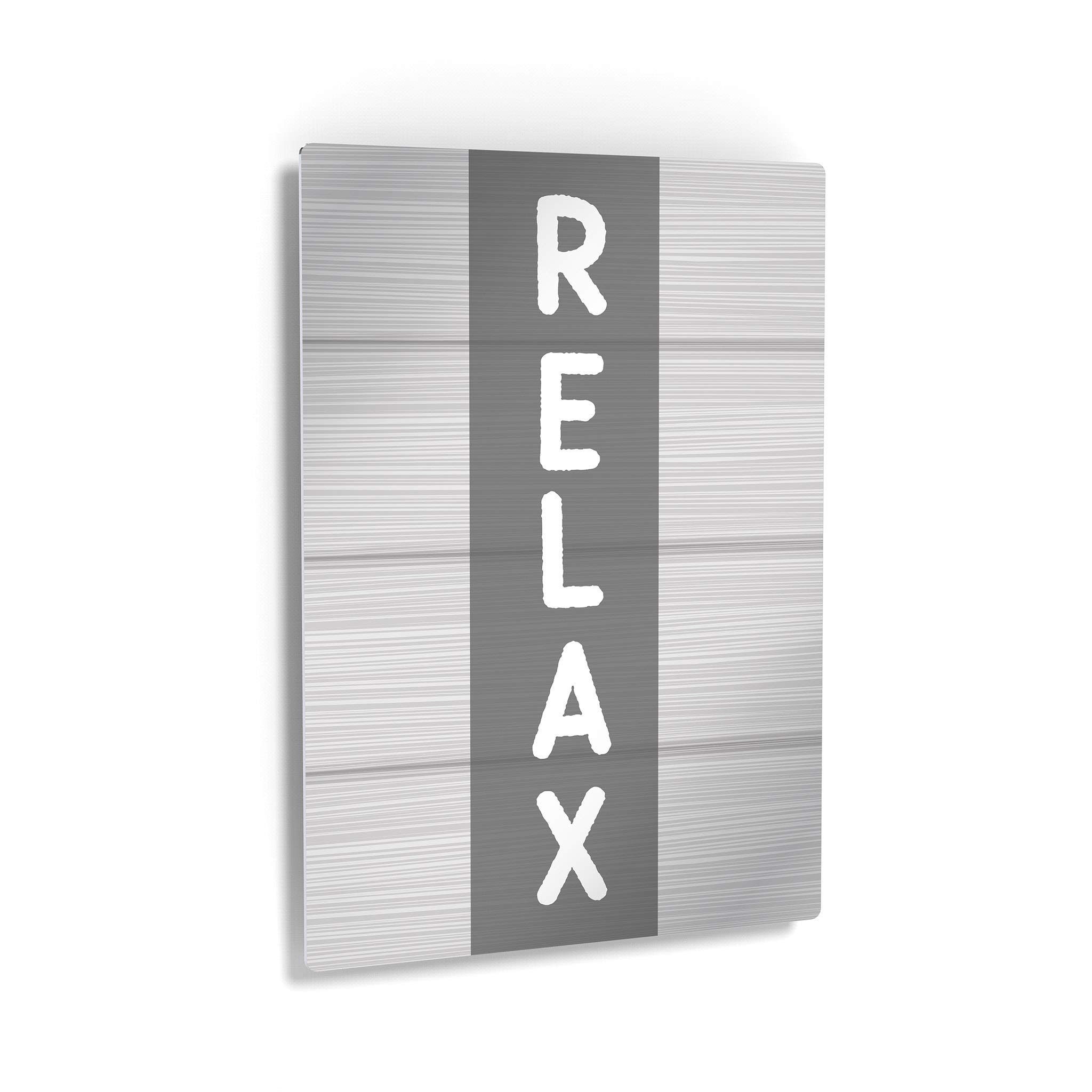 Funny Bathroom Sign - Grey Typography Metal Print Wall Art for Home & Bathroom Decor - Ready to Hang