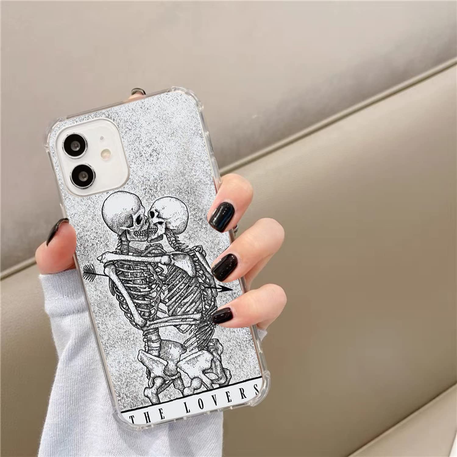Trendy Skeleton Tarot Phone Case for iPhone 11 - Gothic Black TPU Bumper Cover for Women & Men | Perfect for Tarot Enthusiasts, Halloween Costumes & Witchy Aesthetic