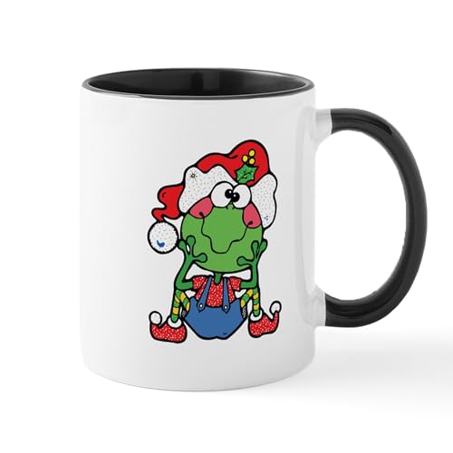 White/Black Inside - Silly Christmas Froggy Mug