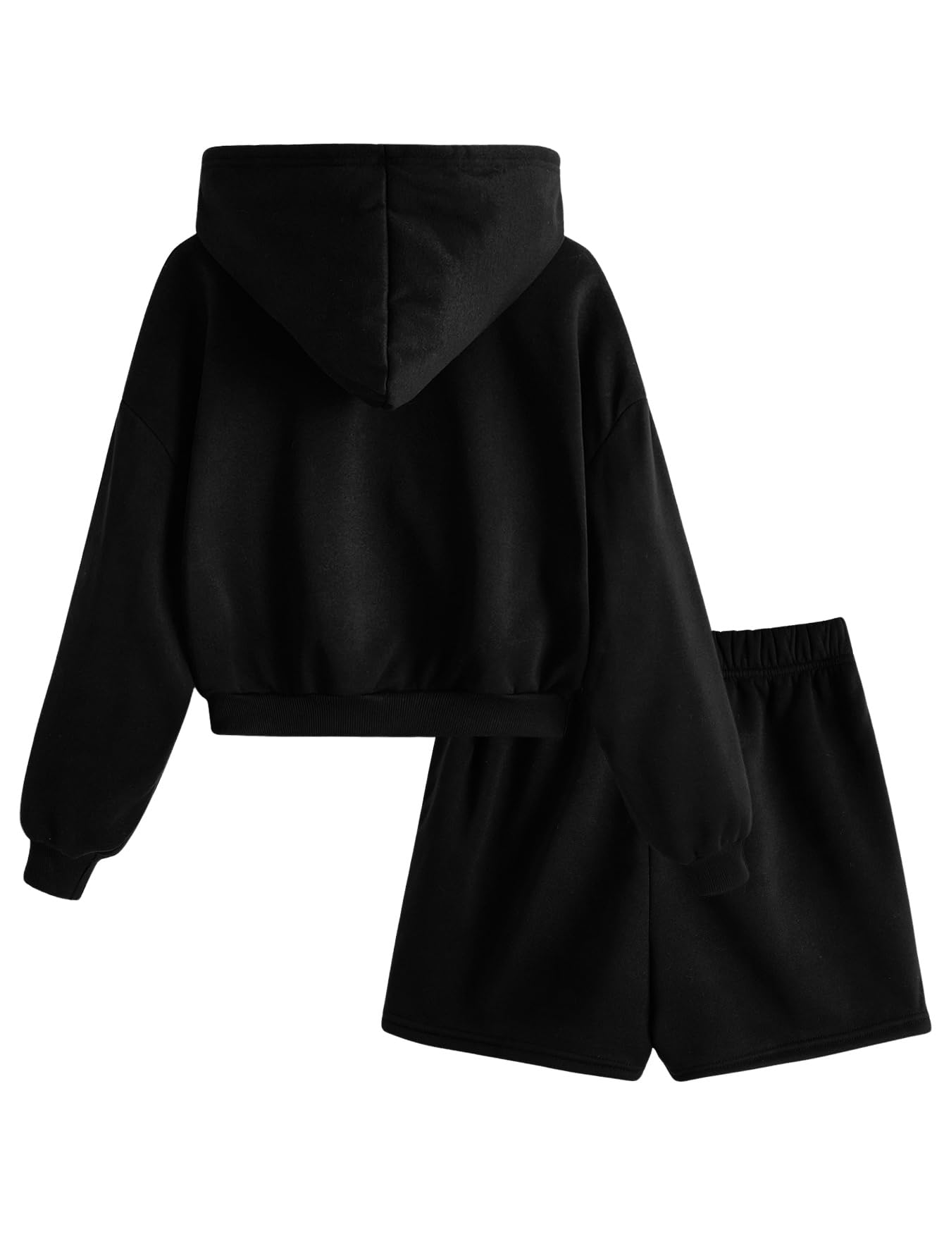 Verdusa Women's 2-Piece Sweatsuit Set - Zip Up Hoodie & Elastic Waist Shorts, Casual Lounge Wear for Home, Gym, or Running | Comfortable Athleisure Outfit