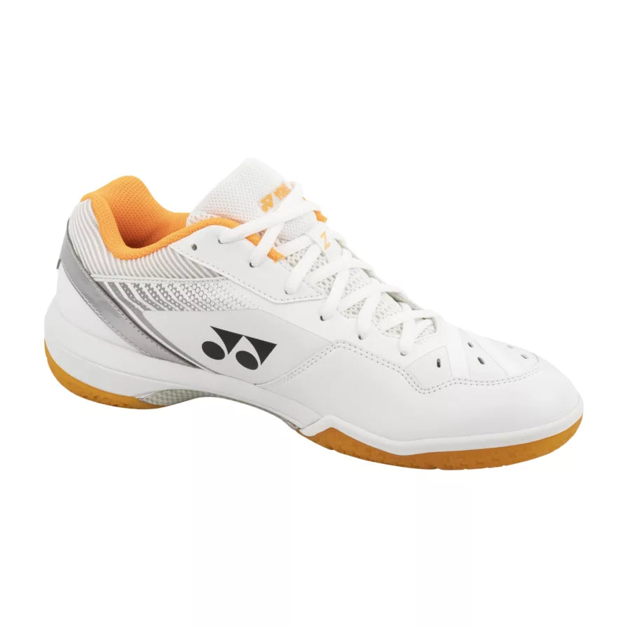 Yonex Power Cushion PC 65Z3 Wide Badminton Shoes for Men & Women - White/Orange - Professional Court Performance for Badminton & Indoor Sports