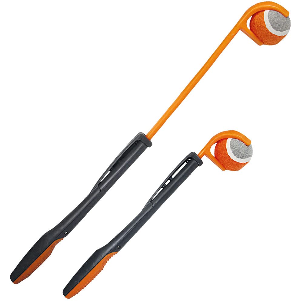 ALL FOR PAWS Retractable Dog Ball Launcher - Interactive Fetch Toy for Puppies & Dogs - Tennis Ball Thrower for Outdoor Play, Training & Exercise