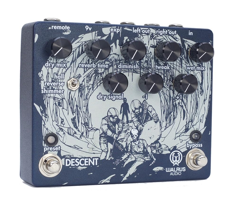 Walrus Audio Descent Reverb & Octave Machine Pedal - Premium Guitar Effects for Ambient, Shoegaze & Experimental Music