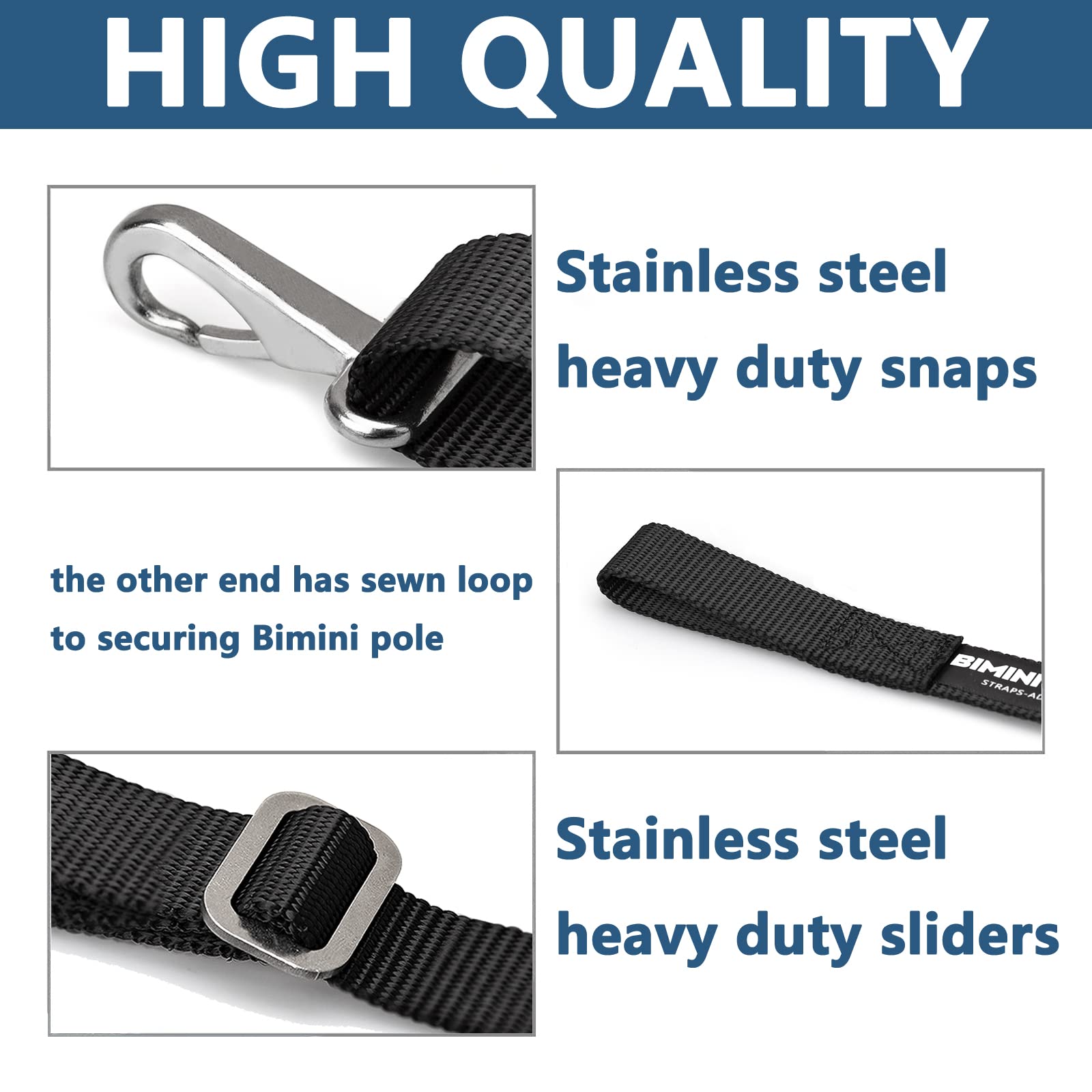 Heavy Duty Boat Bimini Top Straps 38