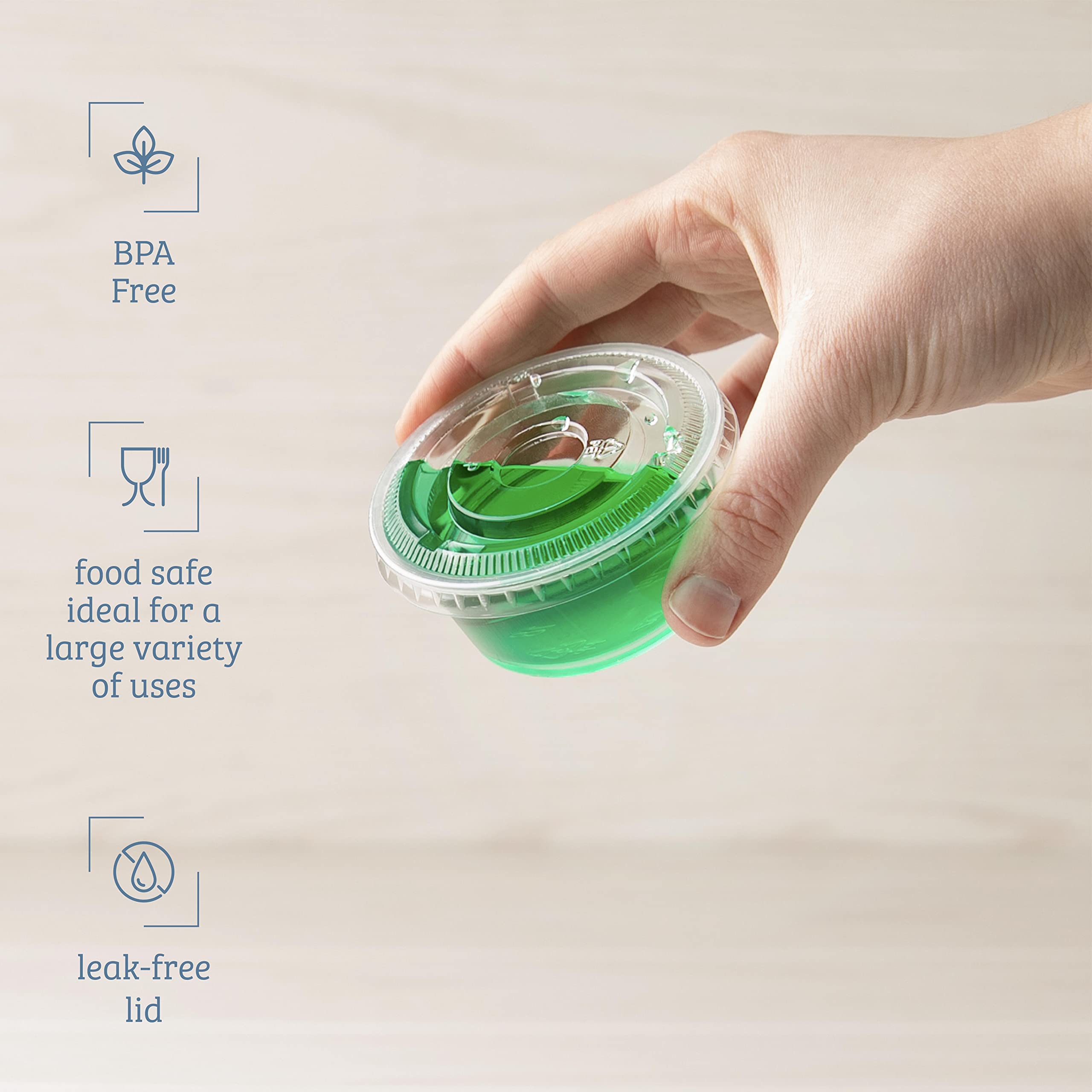 300-Pack Galashield 3.25 oz Jello Shot Cups with Lids - Small Plastic Condiment Containers for Sauce, Dressing & Portion Control | Perfect for Parties, Catering & Food Storage