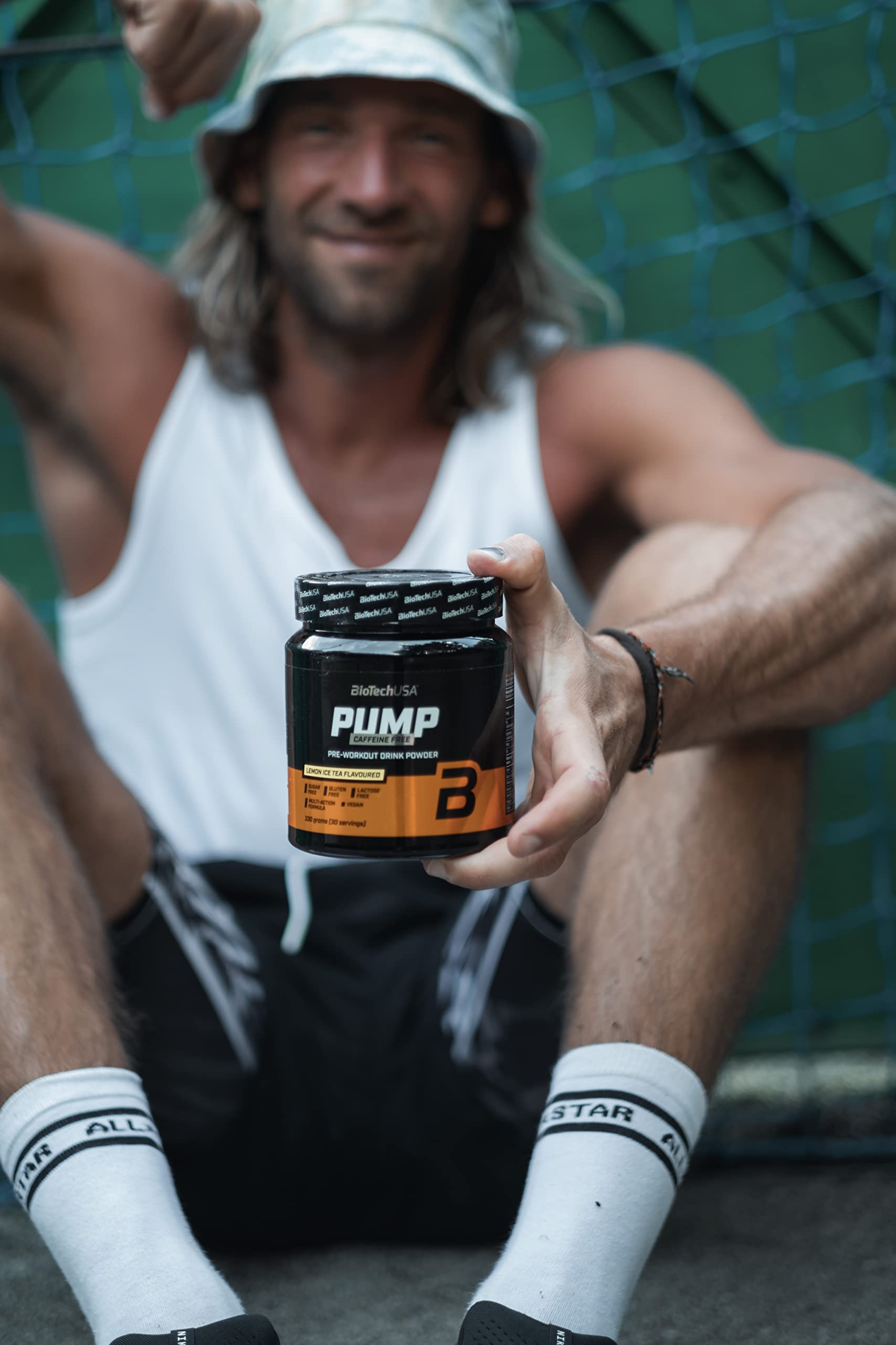 BioTechUSA Pump Caffeine Free Pre-Workout Powder - Tropical Fruit Flavor 330g for Muscle Energy & Performance | Gym, Fitness & Bodybuilding Supplement