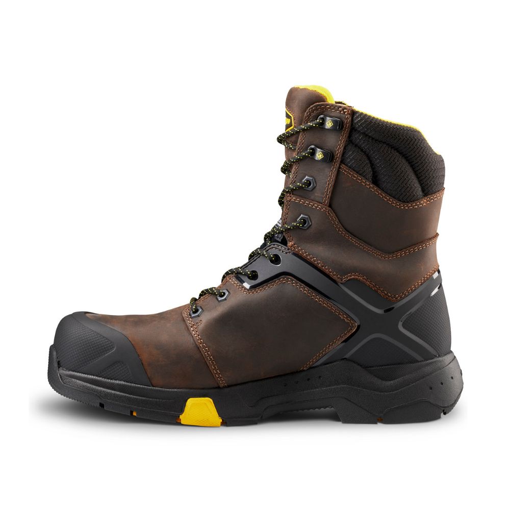 Terra Carbine Men's 8 Inch Composite Toe Waterproof Work Boots - Brown (TR0A4TCRBRN) | Durable Safety Shoes for Construction, Warehouse & Outdoor Work