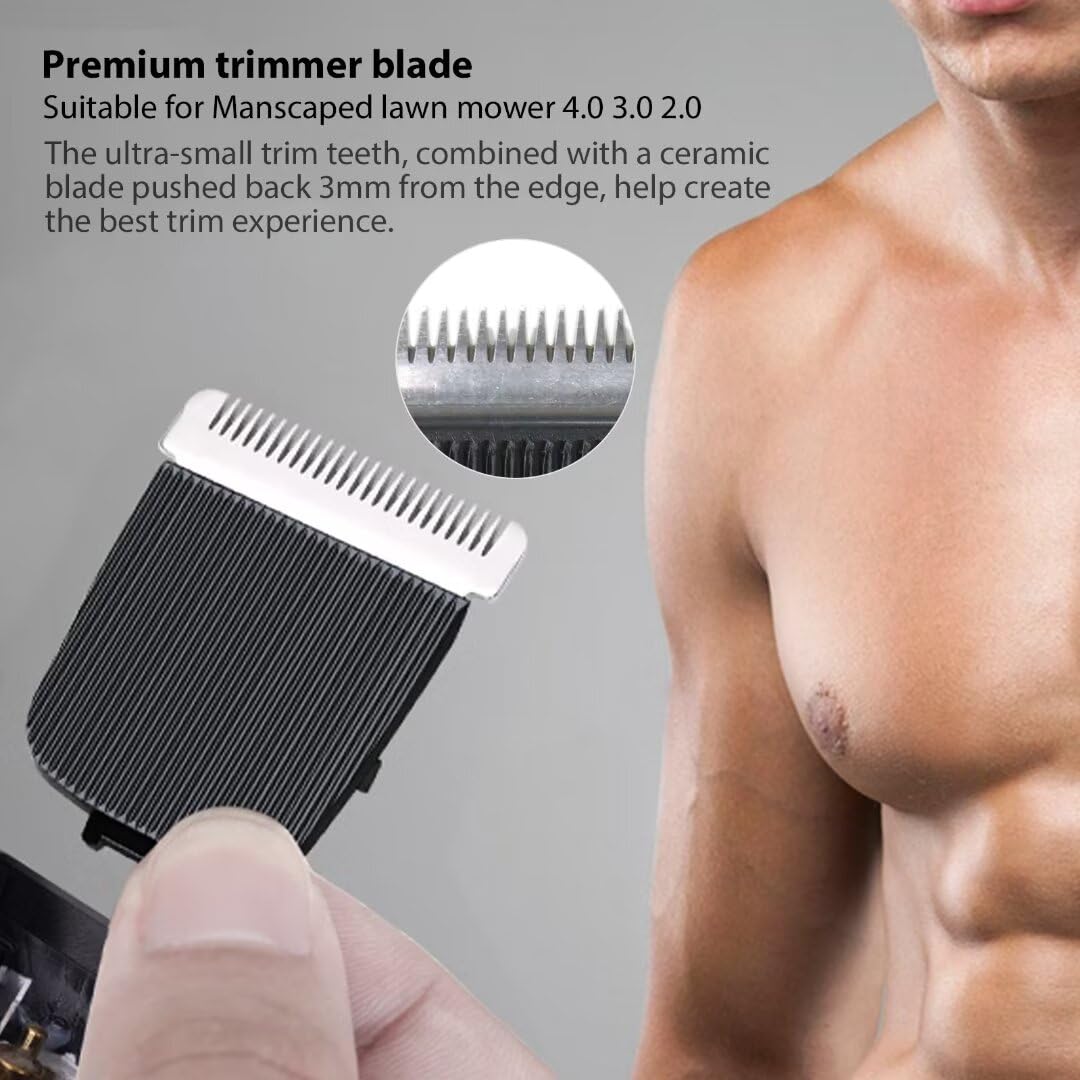Manscaped The Lawn Mower Replacement Blades - 2 Pack Black Groin & Body Hair Trimmer Blades for Men | Precision Grooming for Pubic, Underarm & Body Hair | Perfect for Travel, Gym & Home Use