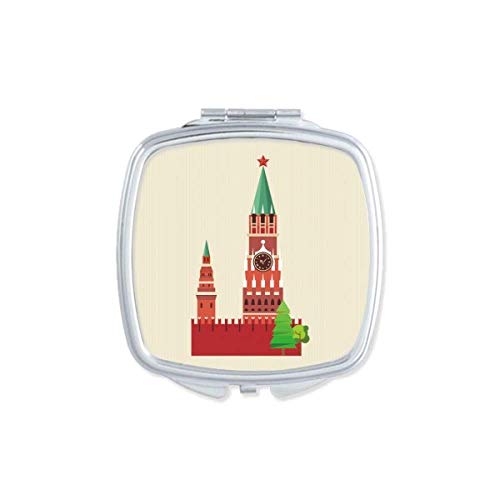 DIYthinker Russia Illustration National Symbol Landmark Mirror - Portable Compact Double-Sided Pocket Makeup Mirror for Travel, Home & Office Use
