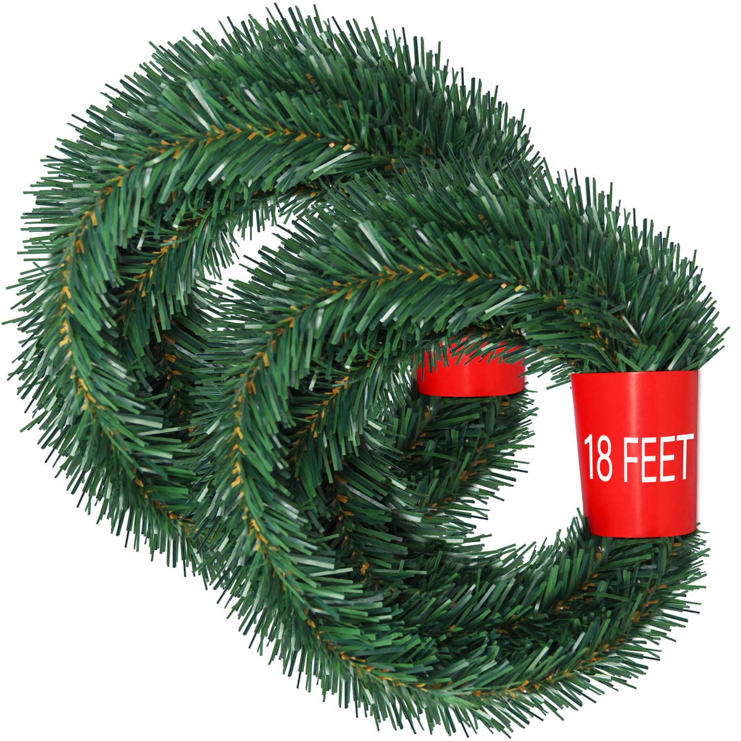Lvydec 36 Feet Christmas Garland - 2 Pack Artificial Pine Greenery Garland for Holiday, Wedding, Party Decor - Indoor/Outdoor Use - Perfect for Mantel, Staircase, and Doorway Decorations