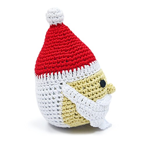 Soft Cotton Crochet Squeaky Dog Toy - Santa Claus Christmas Pet Chew Toy for Small & Medium Dogs | Perfect for Holiday Playtime & Gift Giving