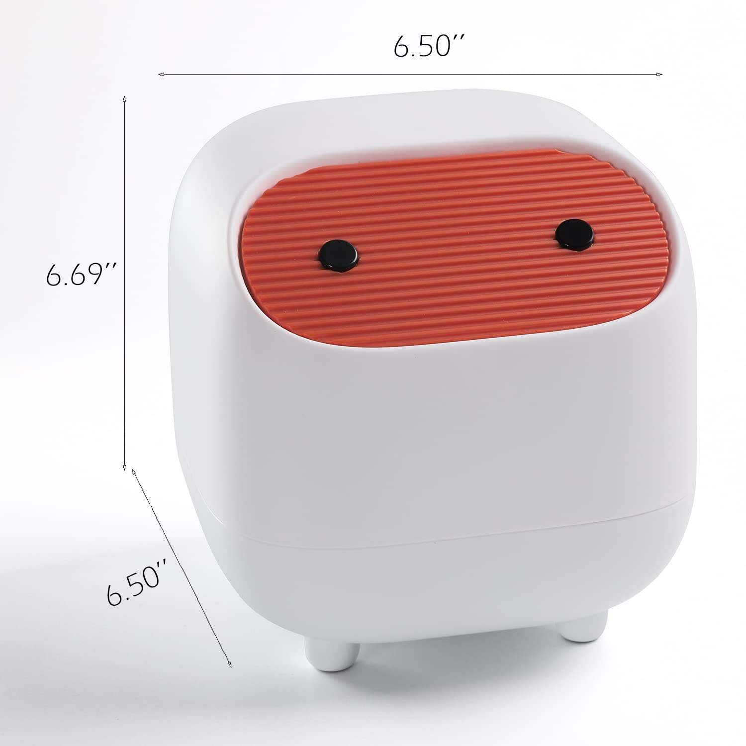 Mini White Pop-Up Trash Can with Locking Lid - Perfect for Desk, Office, Camping, SUV & Car Travel - Small Waste Bin for Home and On-the-Go Use