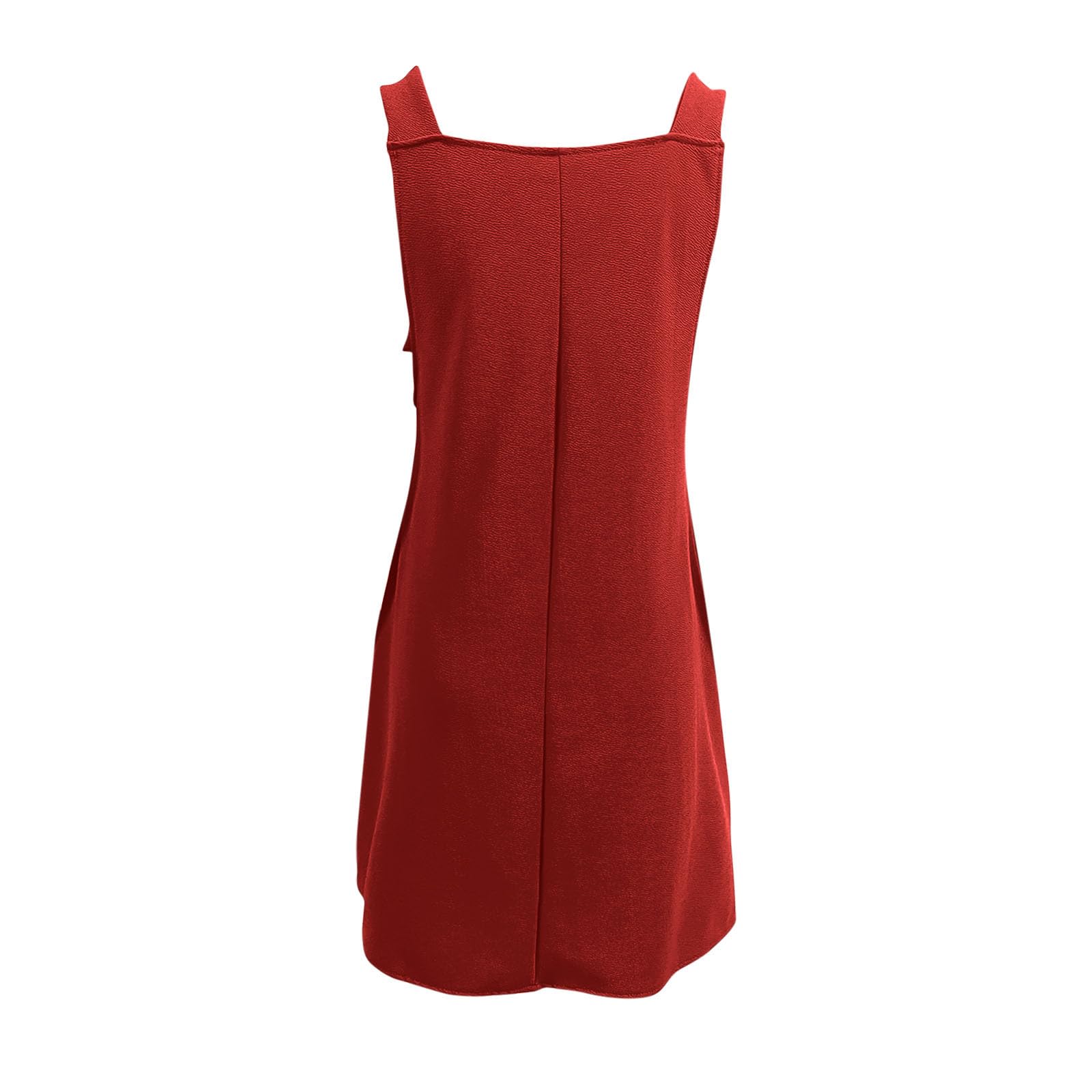 Binmer Women's Casual Mini Dress with Adjustable Wide Straps - 2024 Summer Trendy Crewneck Bib Overall Dress with Pockets | Perfect for Beach, Vacation, and Everyday Wear