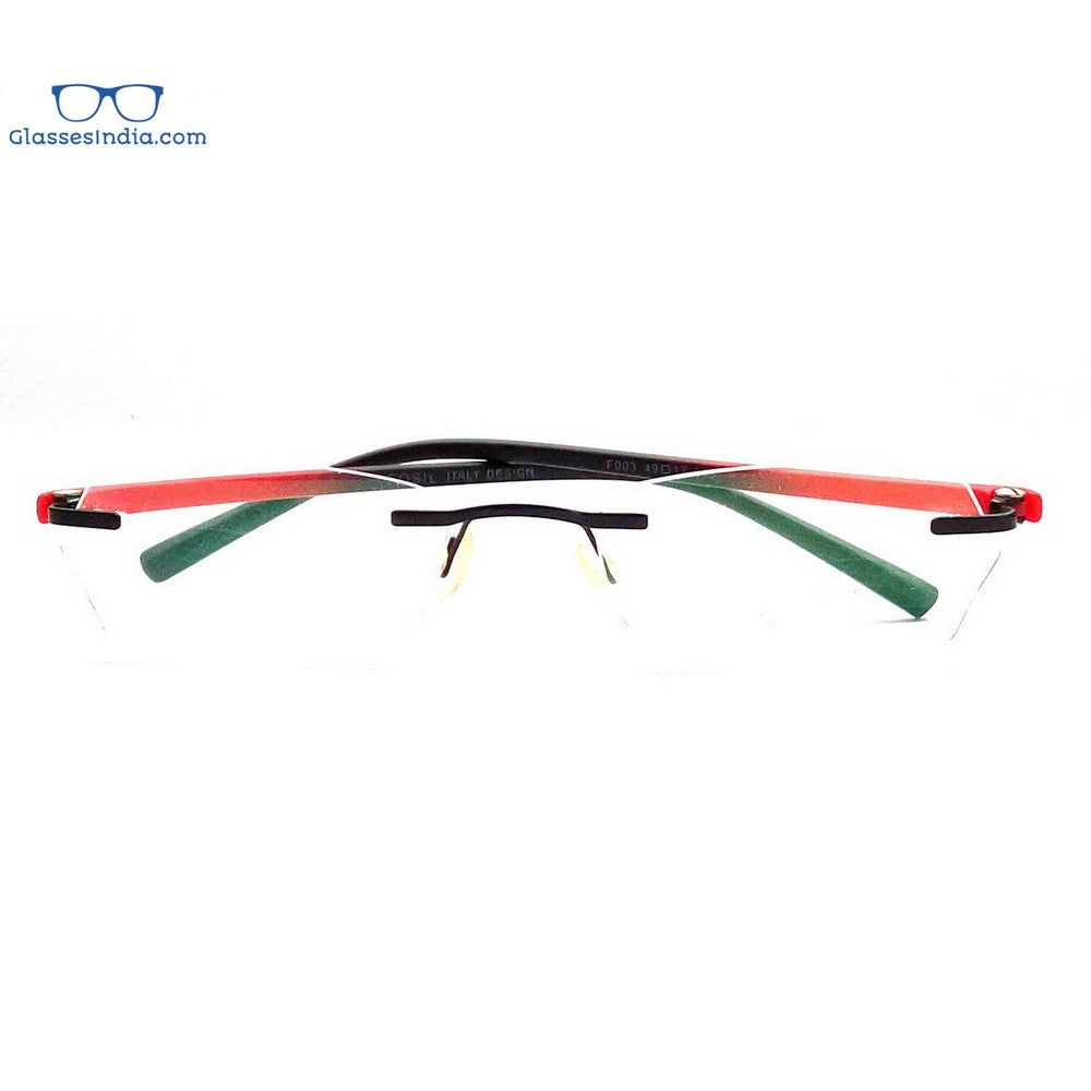 Blue Light Blocking Computer Glasses - Red Rimless Anti Eye Strain Glasses for Gaming & Office Work (Model F003RD) - Reduce Digital Eye Fatigue for Screen Time & Online Meetings