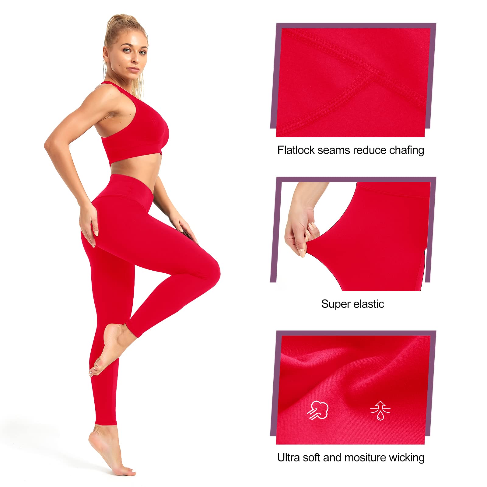 High Waisted Yoga Leggings for Women with Pockets - Tummy Control & Butt Lift Workout Leggings - Running, Gym & Lounge Pants for Active Women