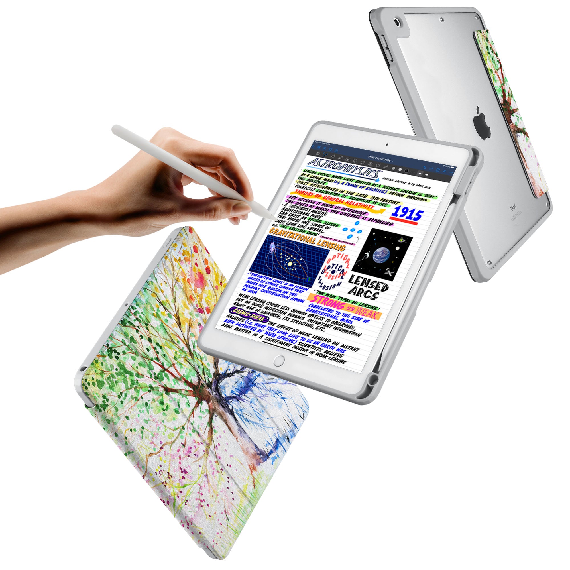 iPad 360 Elite Case - Premium Protective Cover with Watercolor Flower Design for iPad Pro/Air/Mini - Perfect for Work, Travel & Everyday Use