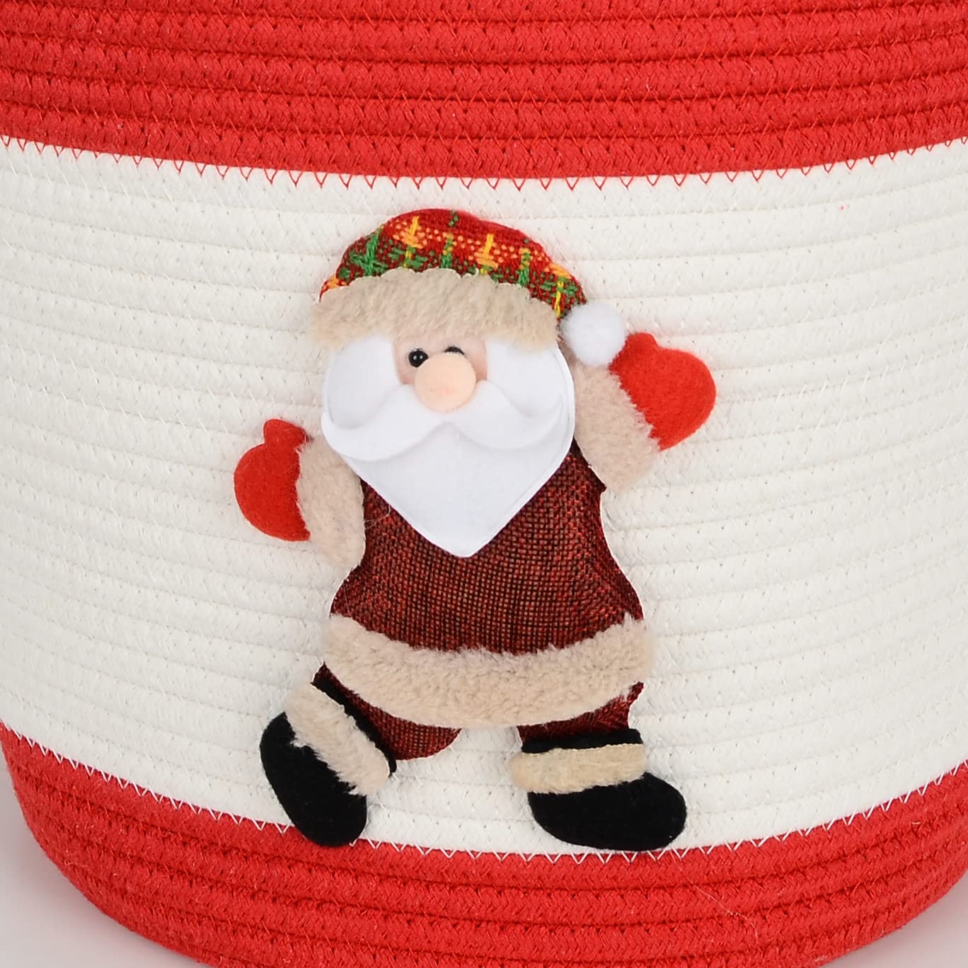 Christmas Santa Claus Storage Basket - Holiday Home Decor & Gift for Mom, Teen Girls - Boho Style Toy, Clothes & Miscellaneous Organizer - Perfect for Festive Decor, Bedroom & Living Room Storage