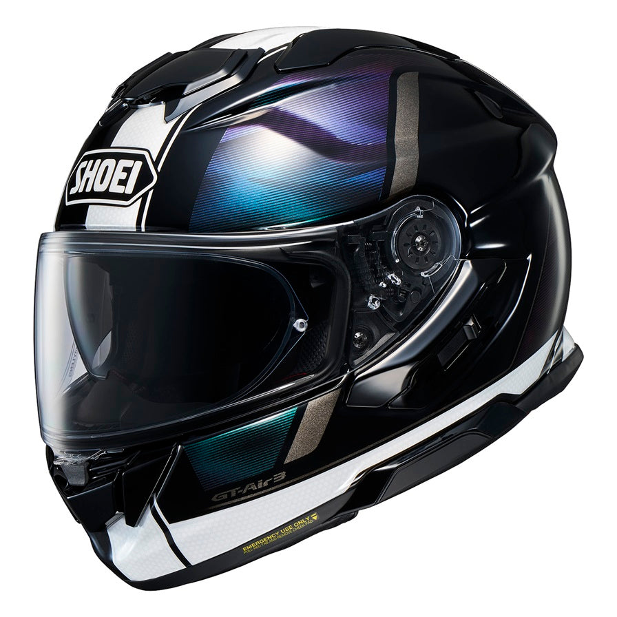 Shoei GT Air 3 Motorcycle Helmet - Black/White Matte Finish - DOT & ECE Certified - Lightweight & Aerodynamic Design for Touring & Commuting Riders