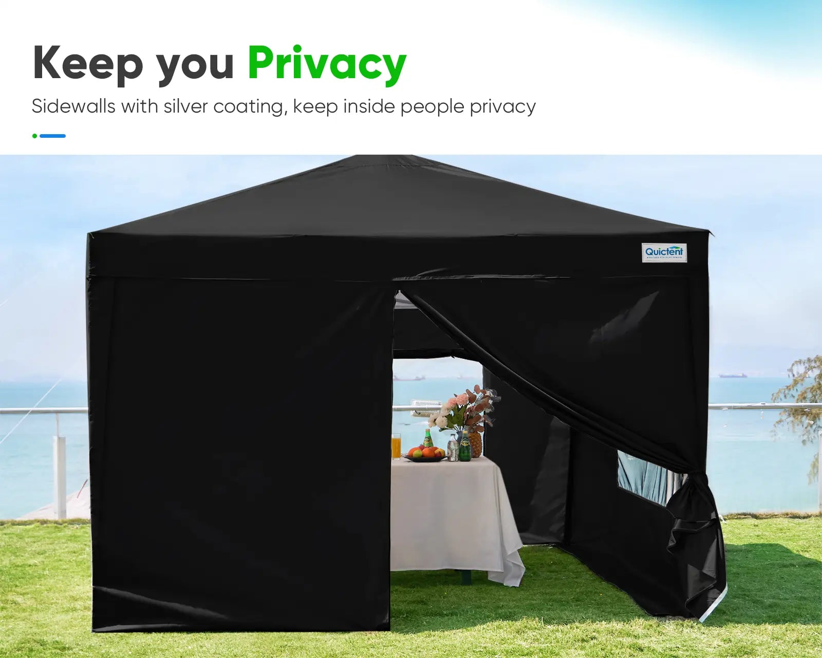 8' x 8' Pop Up Privacy Canopy Tent with Removable Side Walls - Perfect for Outdoor Events, Beach Parties, and Backyard Gatherings