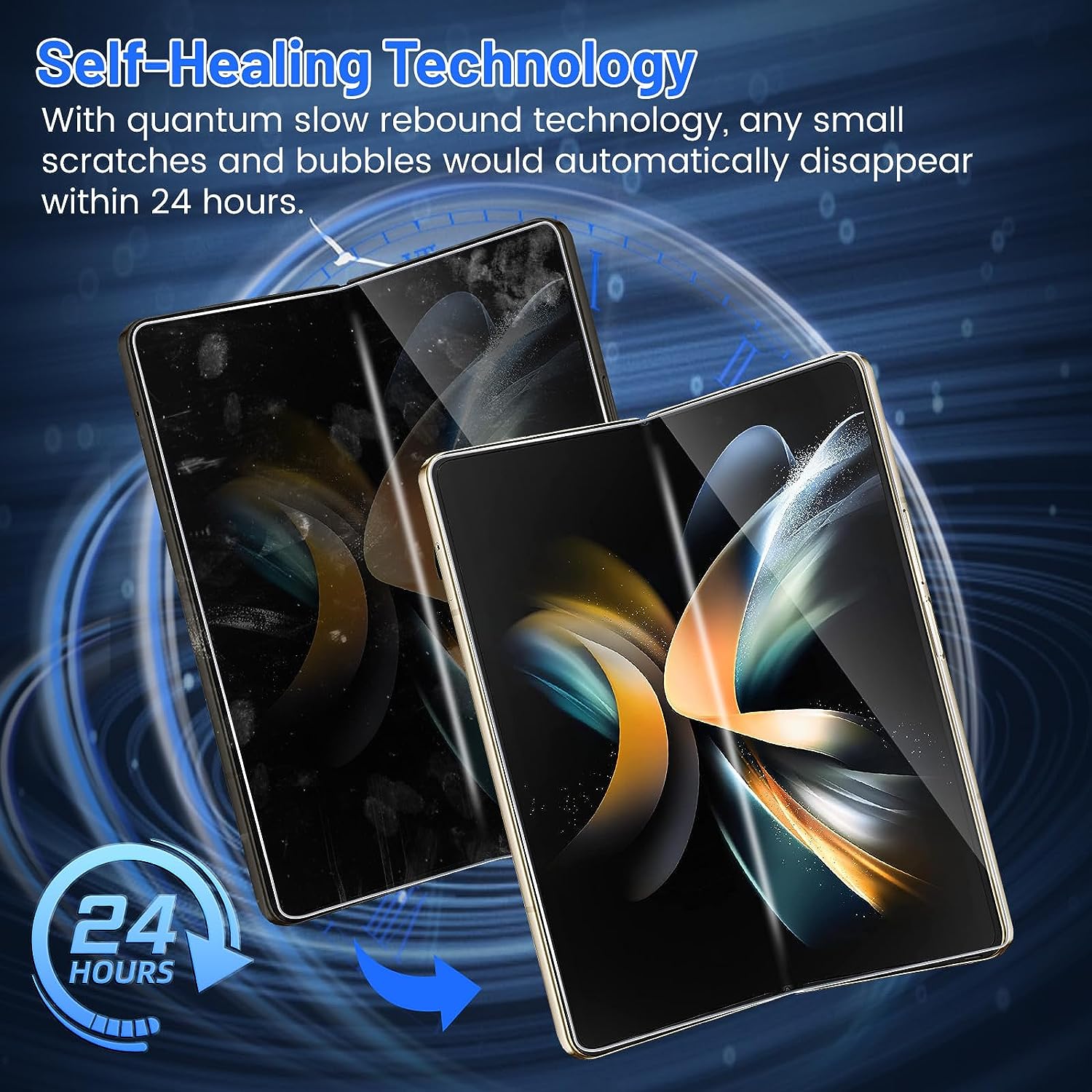 Samsung Galaxy Z Fold 5 Screen Protector Case - Tempered Glass Film & Full Body Protection - Anti-Scratch, Bubble-Free - Perfect for Work, Travel & Everyday Use