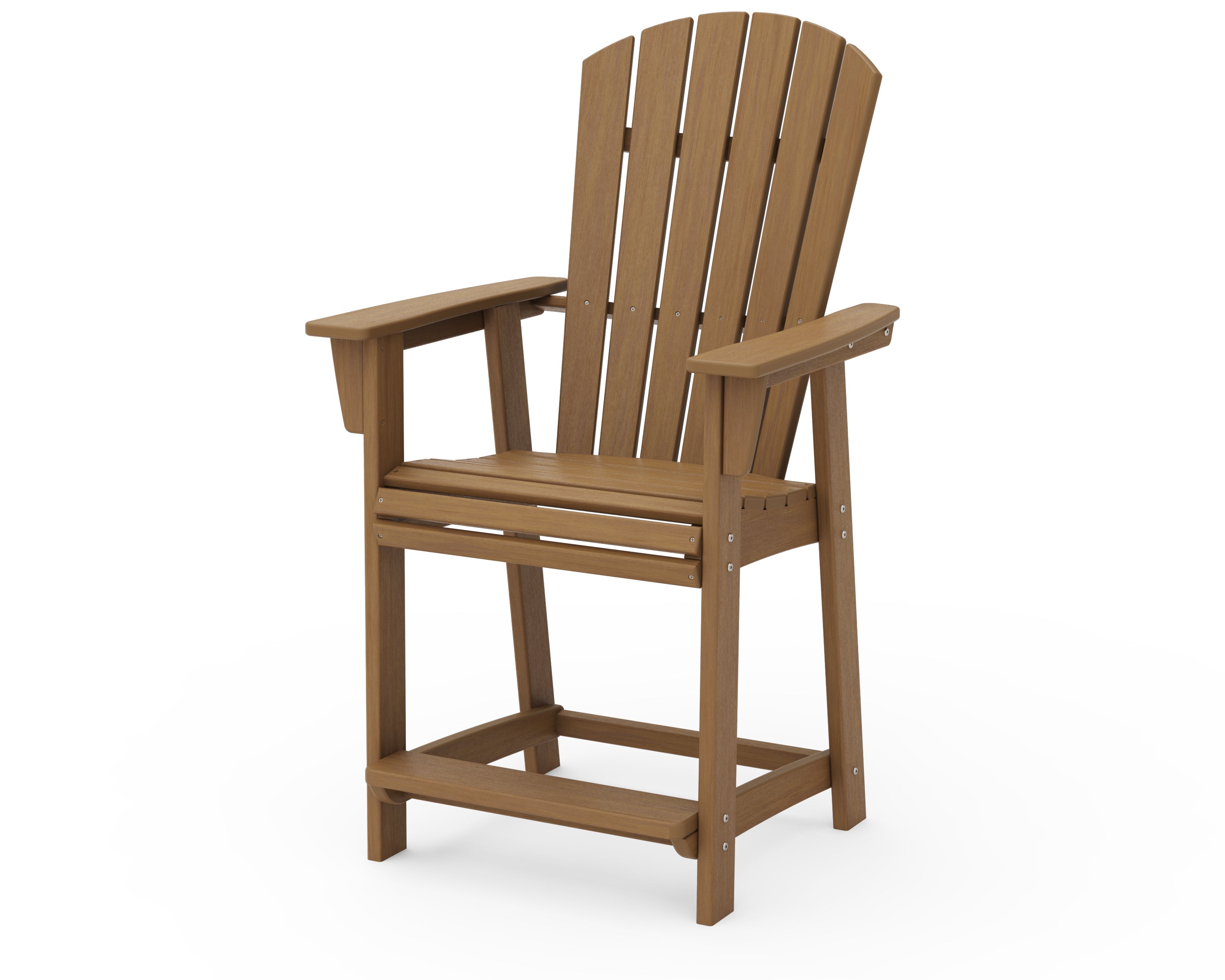 POLYWOOD Nautical Curveback Adirondack Counter Height Chair - Outdoor Bar Stool for Patio, Poolside & Beachfront Dining