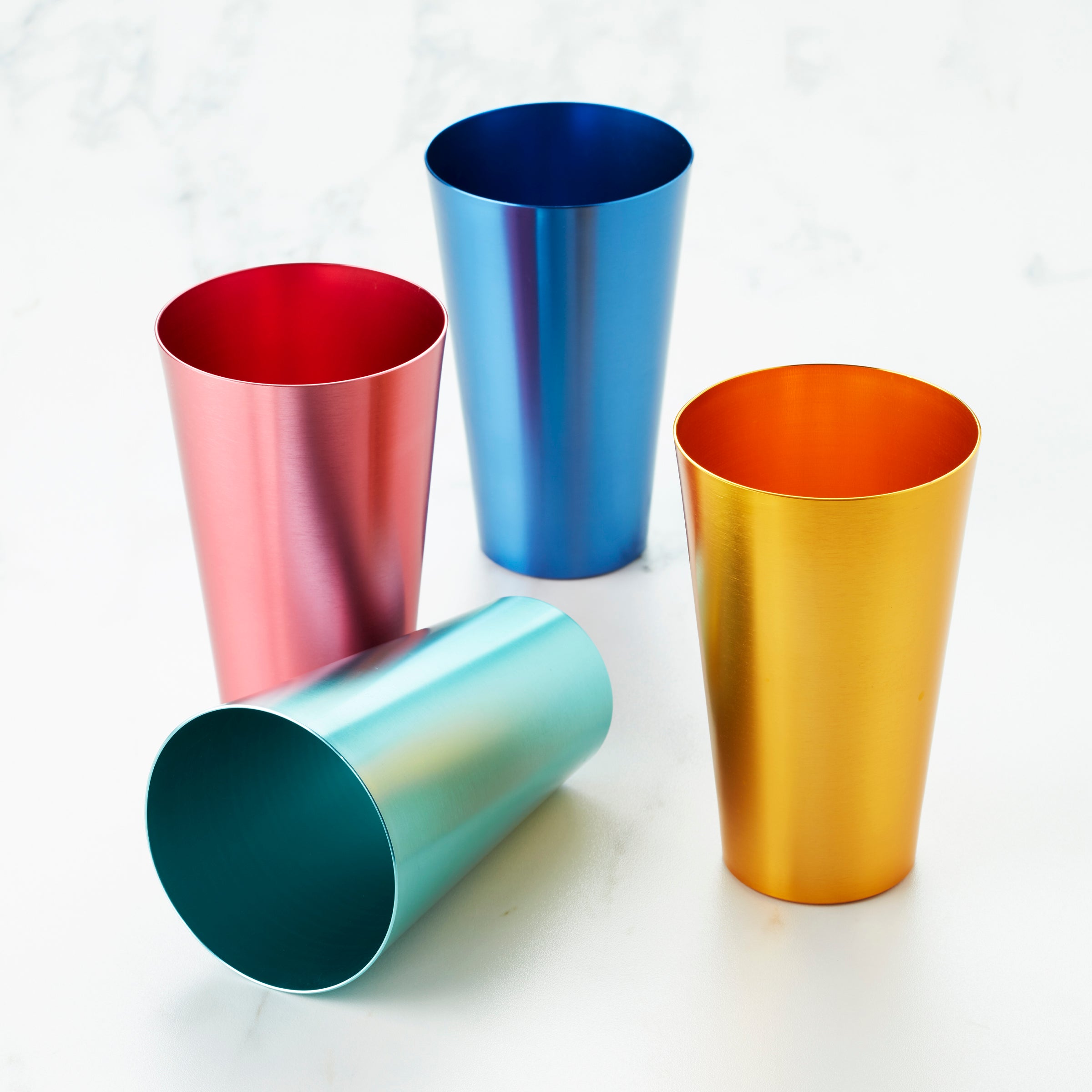 Vibrant Multicolor All-Purpose Drinking Cups - Set of 4 | Durable Plastic Cups for Parties, Picnics, Home & Office Use