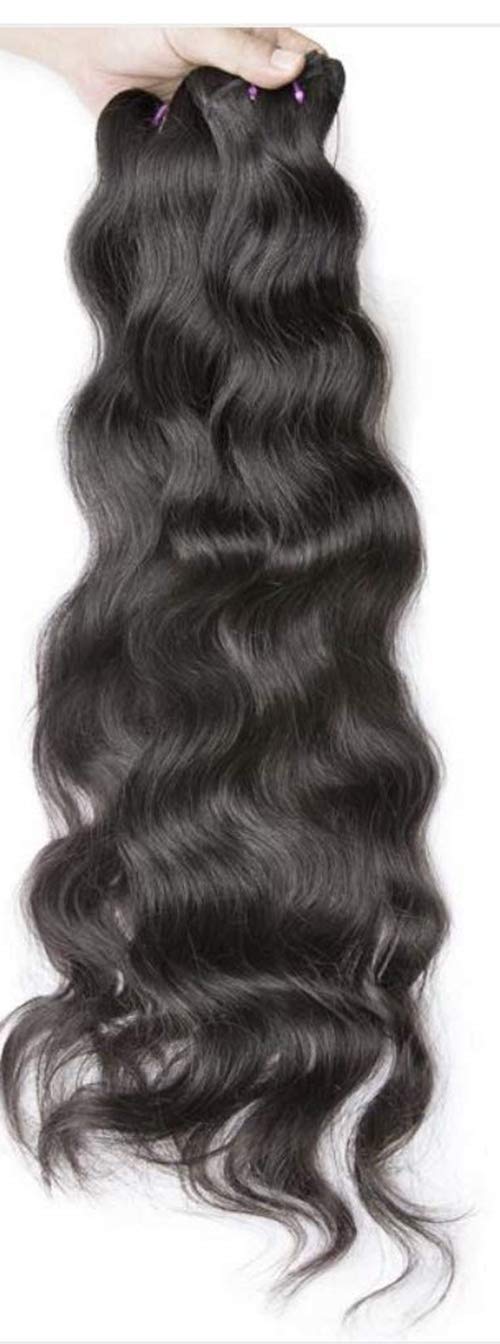 Raw Indian Temple Hair Natural Wavy Unprocessed Cuticle Aligned Virgin Human Hair Extensions - Double Wefted 3 Bundles (12
