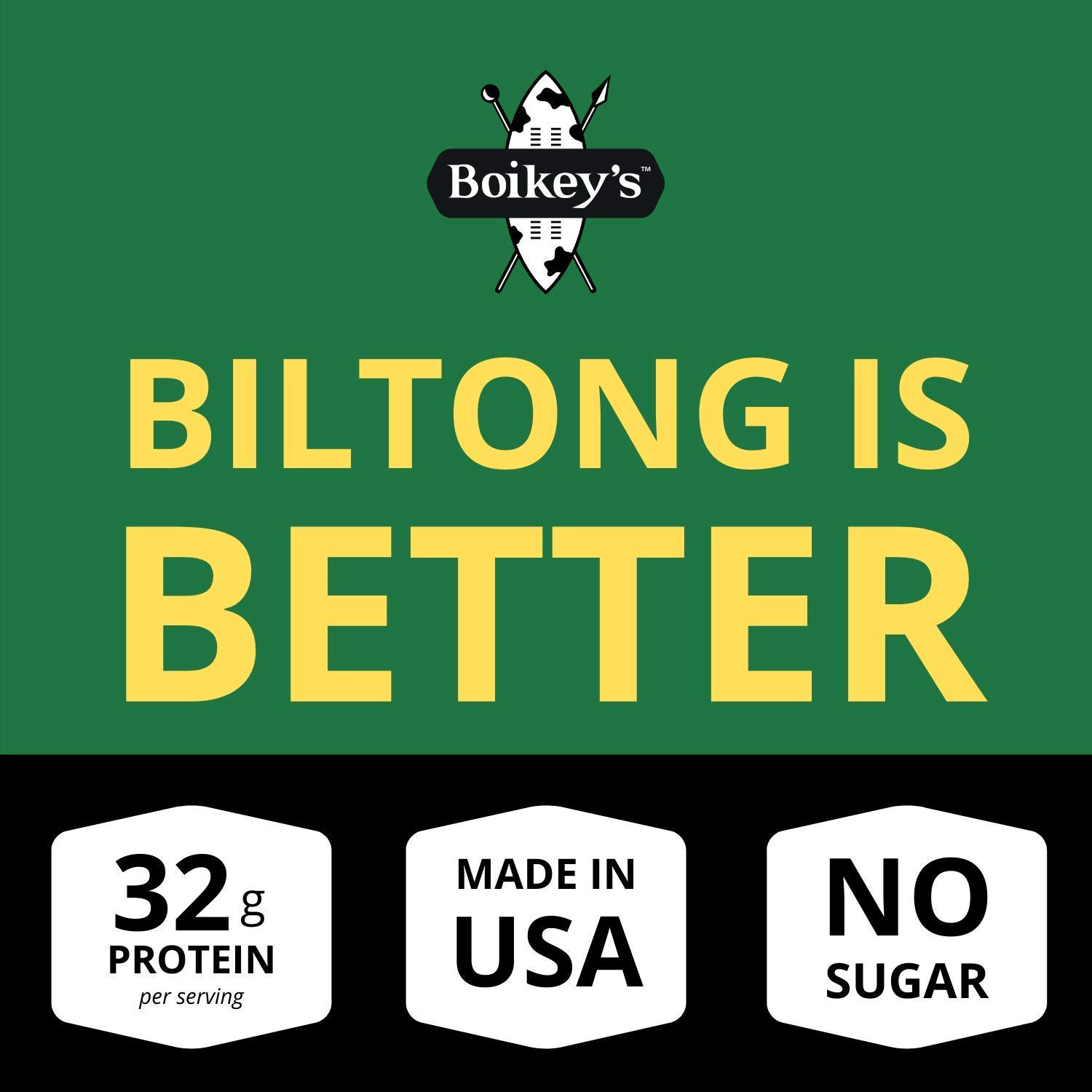 Boikeys Biltong | South African Style Beef Jerky - Gluten Free, No Sugar, Keto Friendly Snacks (Traditional, 3 Pack - 2 Ounce Pouches) | High Protein Low Carb Snack for Hiking, Camping & Road Trips