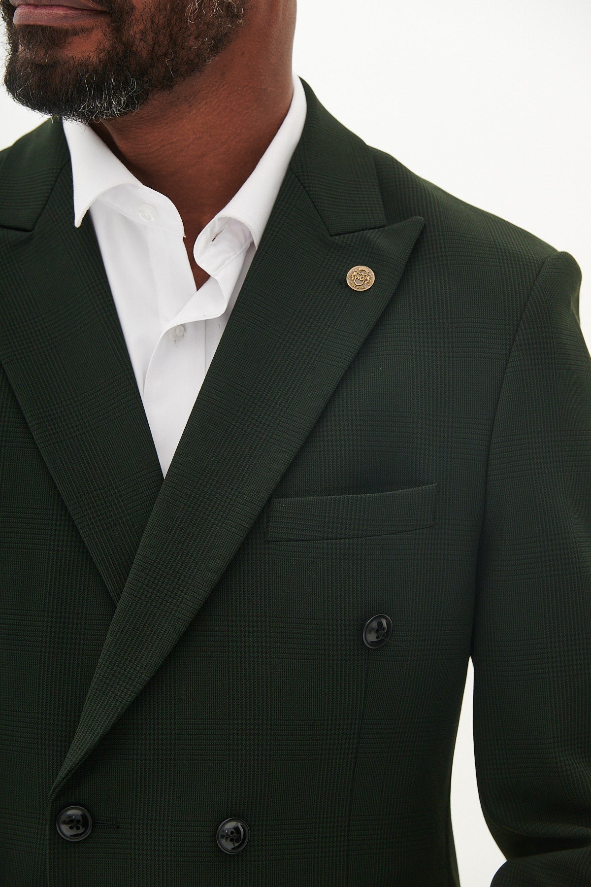 Stylish Olive Green Double Breasted Two-Piece Suit for Men - Formal & Business Attire - Perfect for Weddings, Office Wear, and Special Occasions