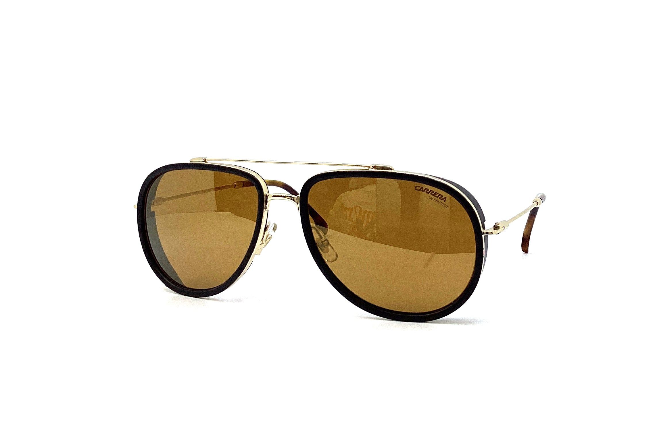 Carrera 166/S Black Gold Sunglasses for Men & Women - Polarized UV Protection Aviator Style - Perfect for Driving, Travel & Outdoor Activities