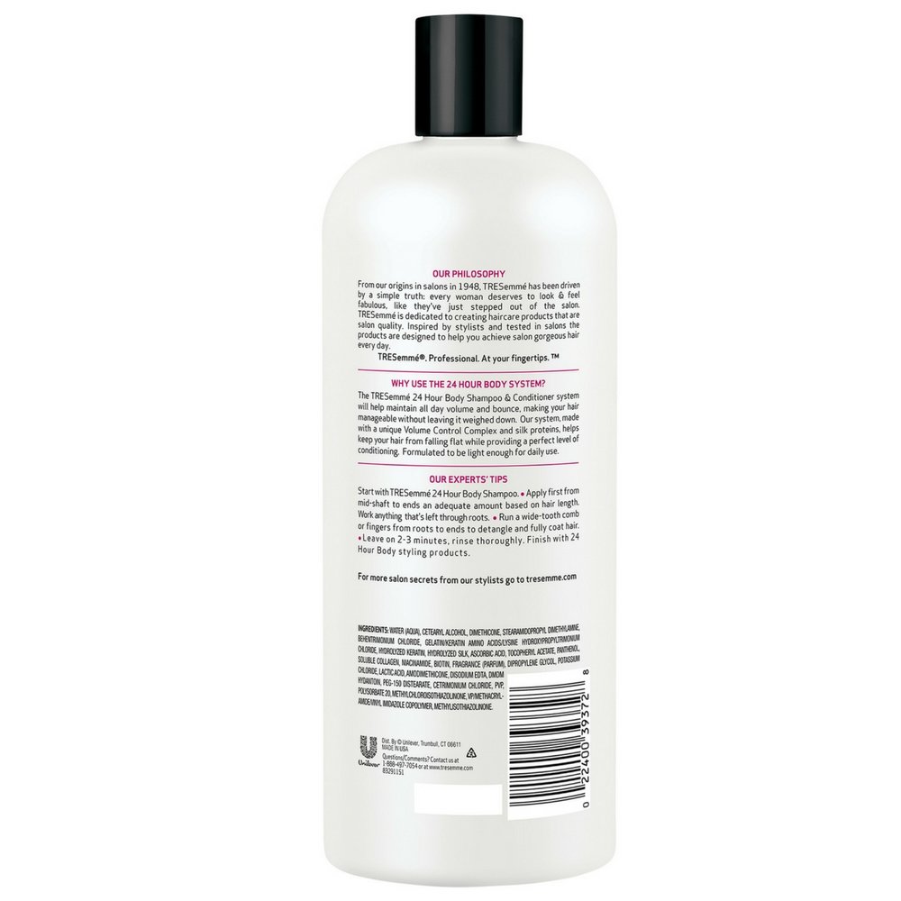 TRESemmé 24 Hour Body Conditioner - 28 oz (Pack of 6) | Moisturizing & Volumizing Hair Care for Daily Use - Perfect for Home, Salon & Travel