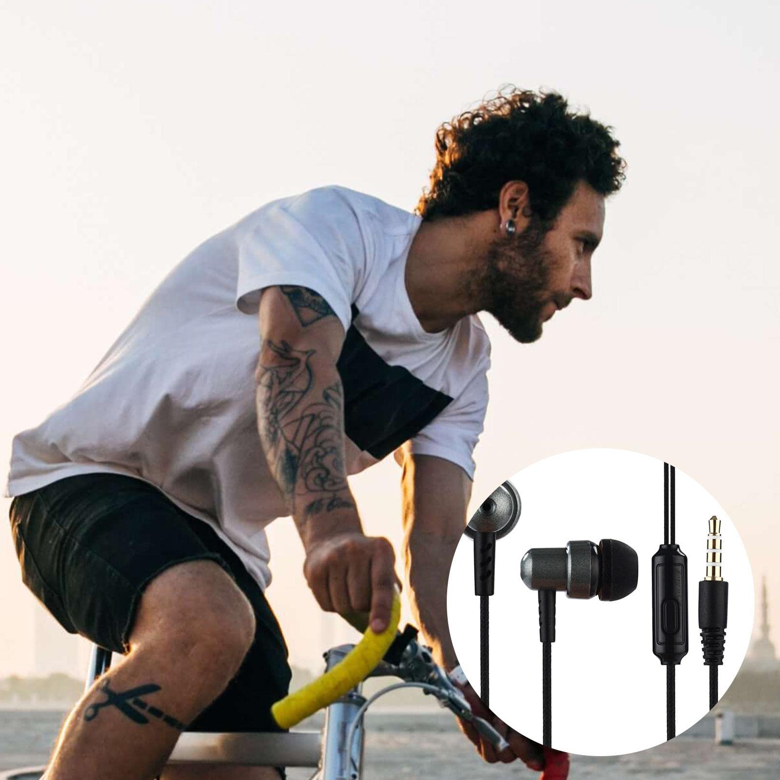 Rianpesn Noise Cancelling In-Ear Headphones with Stereo Bass - High-Quality Earbuds for iPhone, Android, Laptop & Chromebook | Perfect for Commuting, Workouts & Online Classes