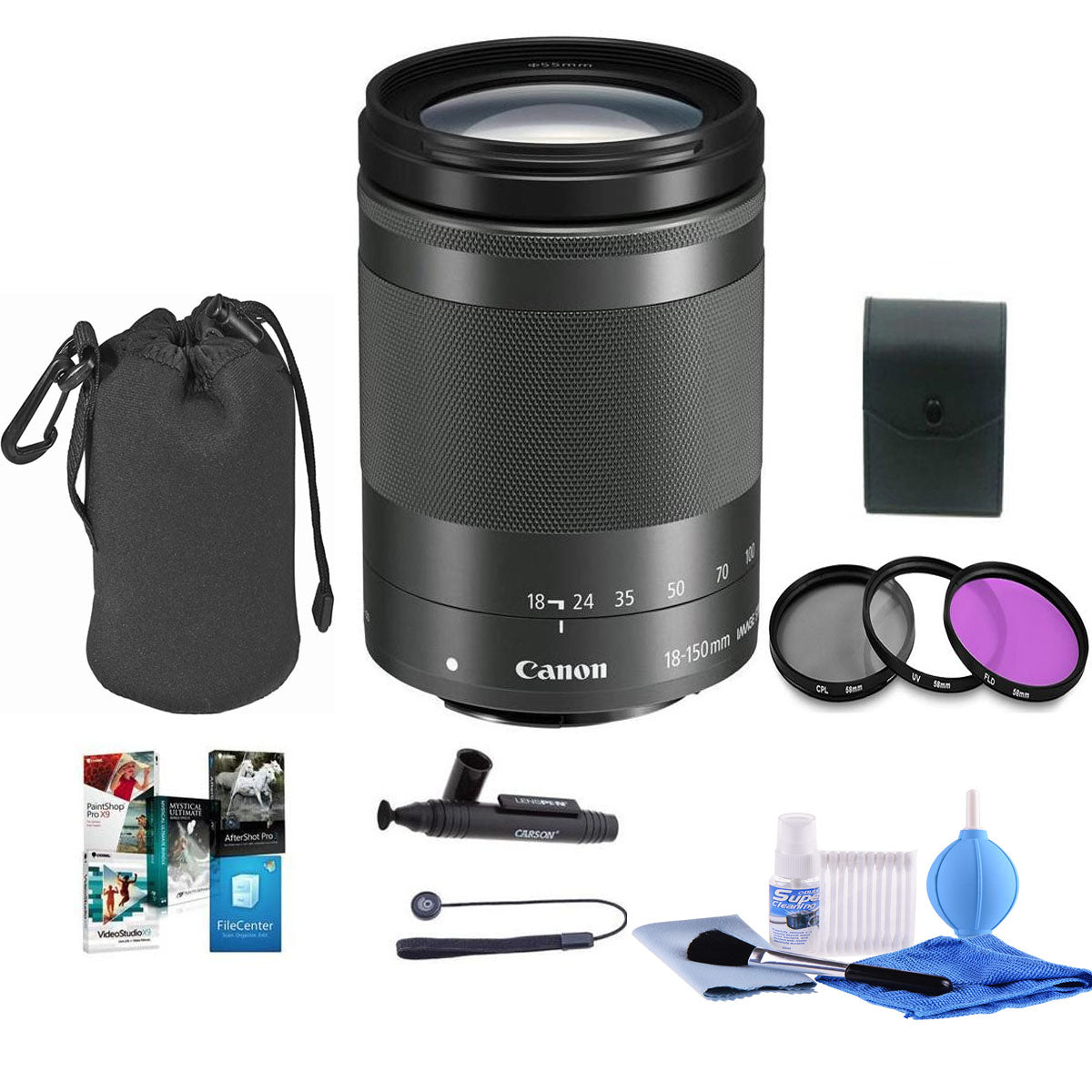 Canon EF-M 18-150mm f/3.5-6.3 IS STM Lens with Premium Accessory Kit - Perfect for Travel, Portrait & Wildlife Photography