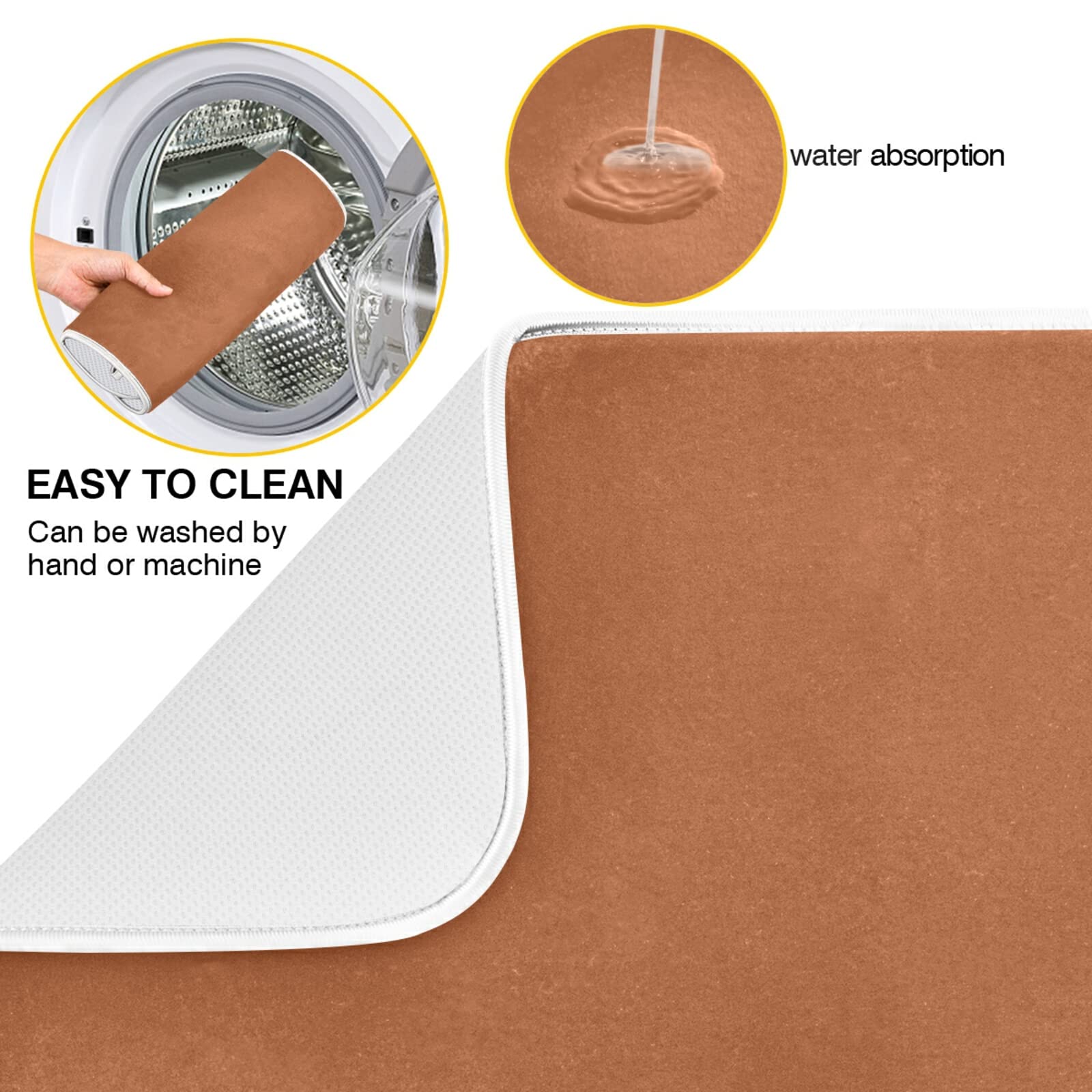 **XL Terracotta Dish Drying Mat – 16x18 Inch Heat-Resistant Microfiber Kitchen Counter Drainer Pad | Perfect for Drying Dishes, Utensils & Cookware | Stylish & Functional Kitchen Decor**    *(Use Case: Ideal for kitchens, countertops, or near sinks to protect surfaces while drying dishes, cups, and cookware. Adds rustic charm to modern or farmhouse-style decor.)*