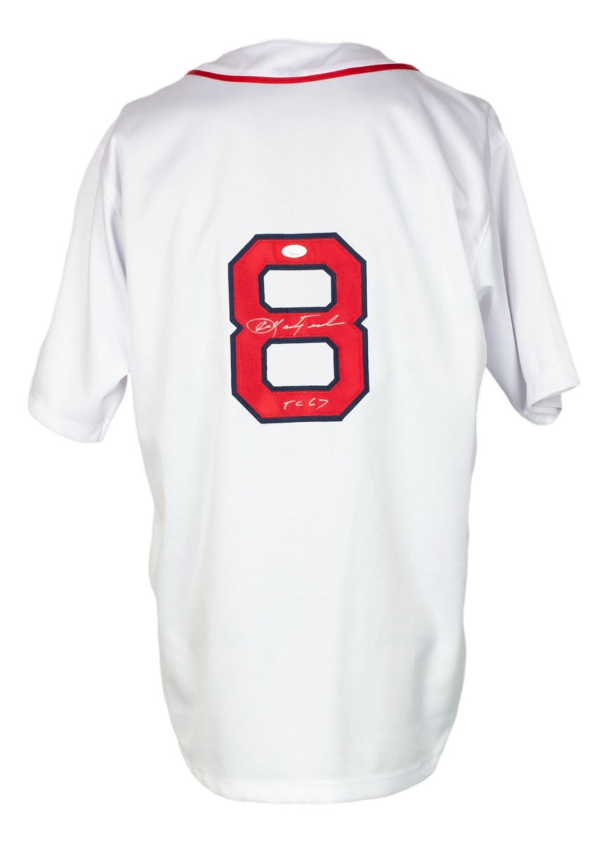 Authentic Carl Yastrzemski Signed White Pro Style Baseball Jersey - JSA Certified - TC 67 Inscription - Perfect for Collectors, Sports Memorabilia Displays & Red Sox Fans Gifts
