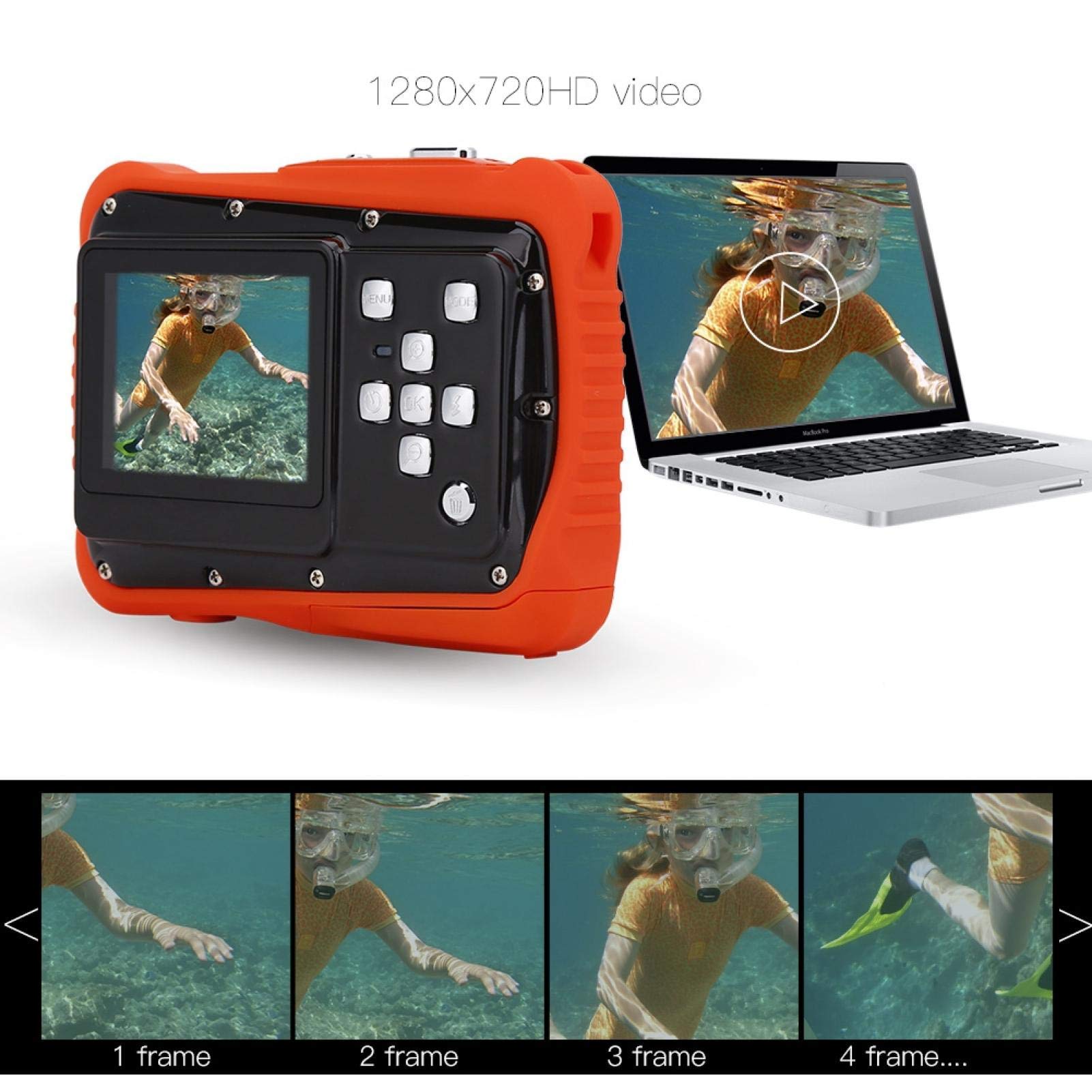 Waterproof Kids Digital Camera 1080P HD - 2.0 Inch Screen Underwater Camera for Children Ages 3-14 - 3M/10FT Waterproof & Dustproof - Perfect for Swimming, Beach, Pool & Outdoor Adventures