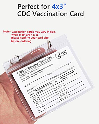 5-Pack Waterproof CDC Card Holder with Lanyard - for Vaccination & ID Protection, Travel & Events
