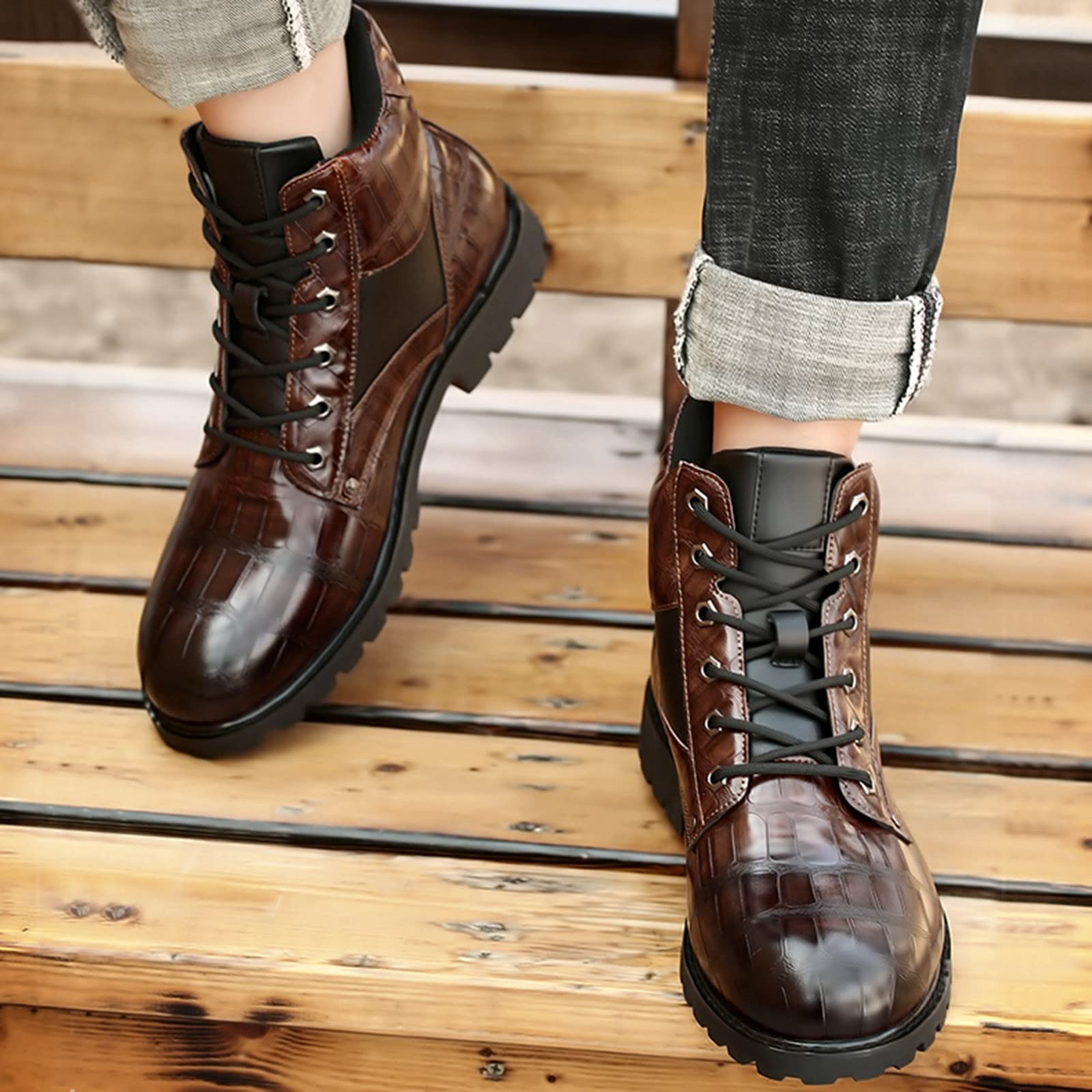 Men's Classic Business Leather Boat Shoes - Retro Fashion Low Top Lace Up Casual Shoes for Comfort & Style | Perfect for Office, Travel & Everyday Wear