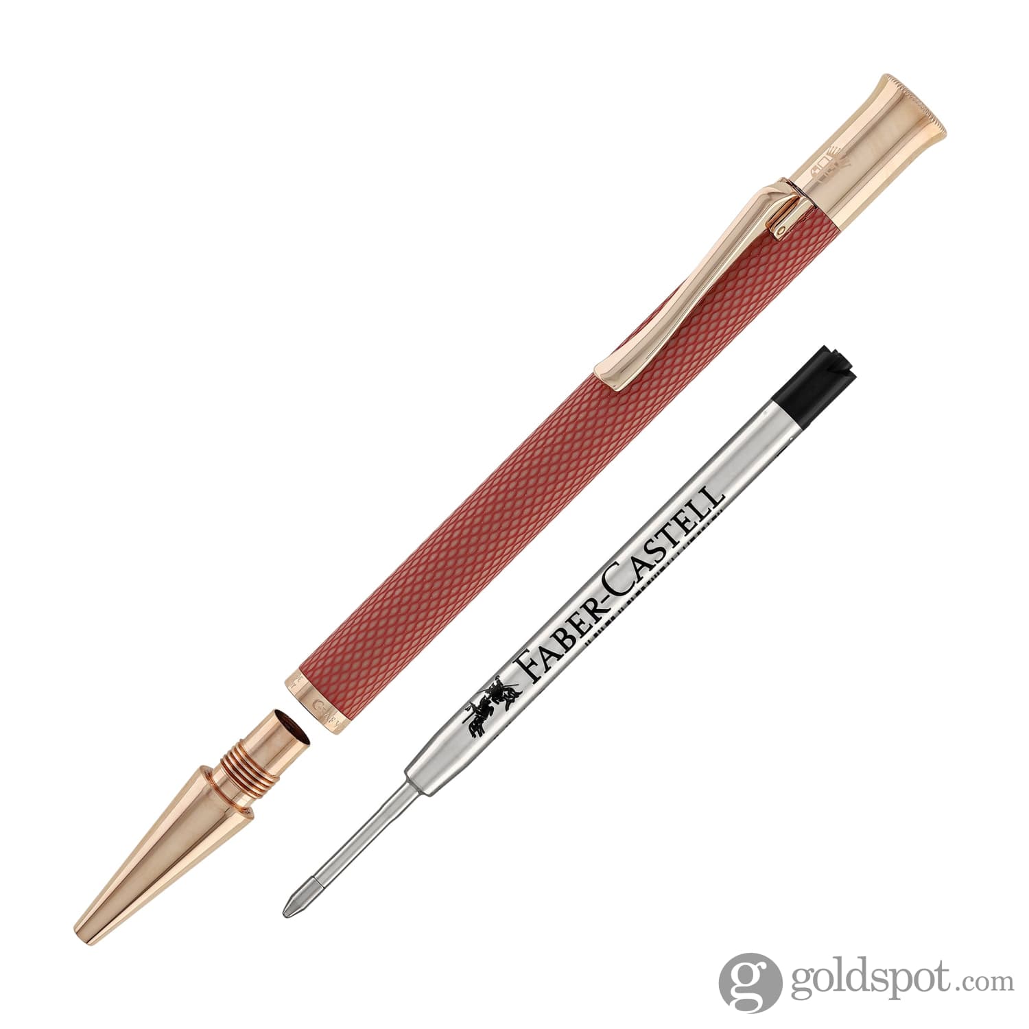 Faber Castell Guilloche Rose Gold Ballpoint Pen - Elegant Writing Instrument for Office, School & Gift Giving
