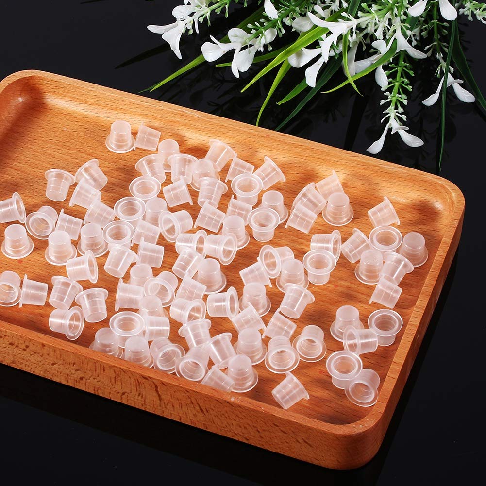 Professional Disposable Tattoo Ink Cups - Clear Plastic Pigment Caps for Tattoo Artists | Perfect for Tattoo Studios, Home Use & Professional Tattooing Sessions