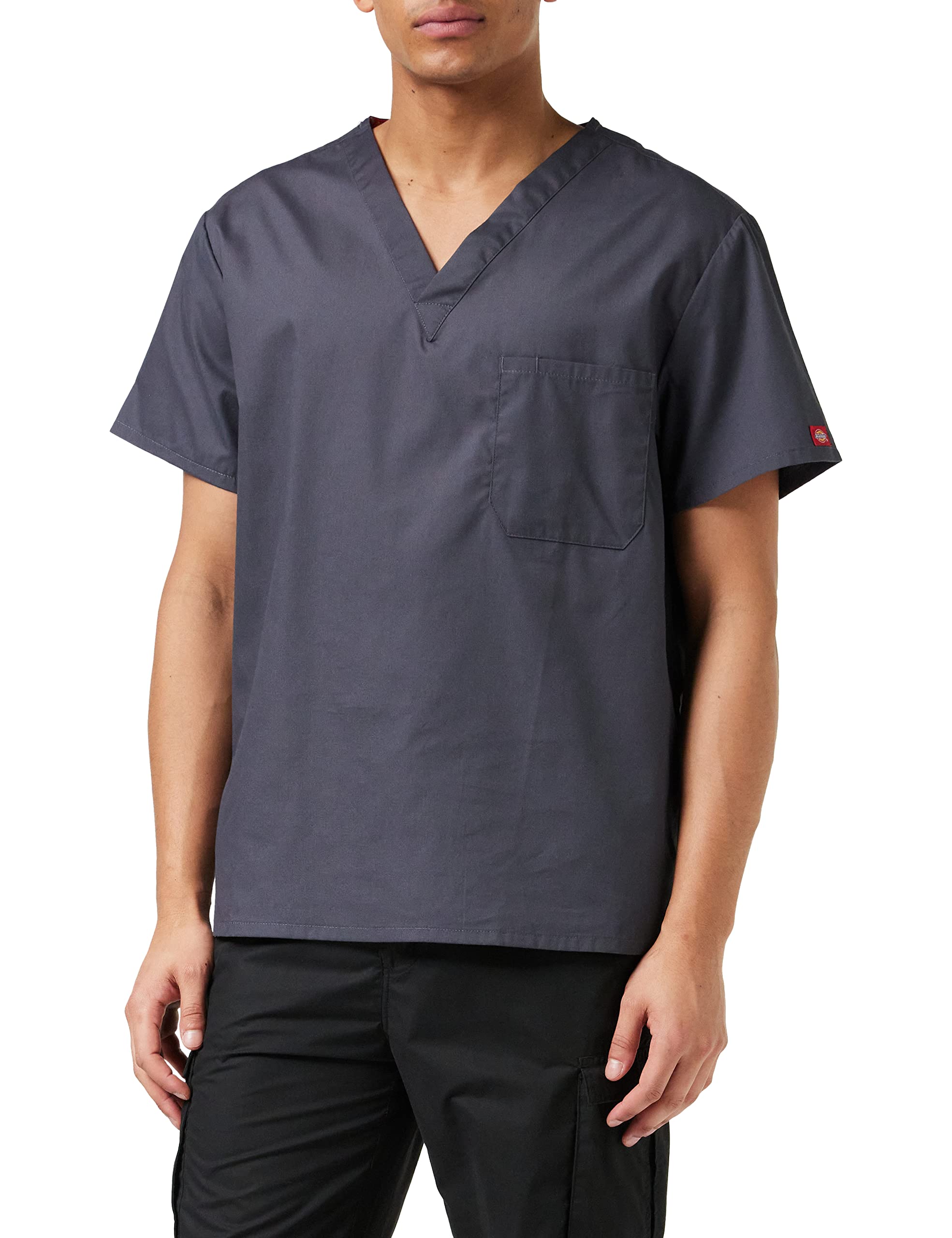 Dickies EDS Signature Scrubs for Women & Men - Unisex V-Neck One Pocket Top 83706 | Soft Brushed Poplin Fabric | Perfect for Nurses, Doctors & Healthcare Professionals
