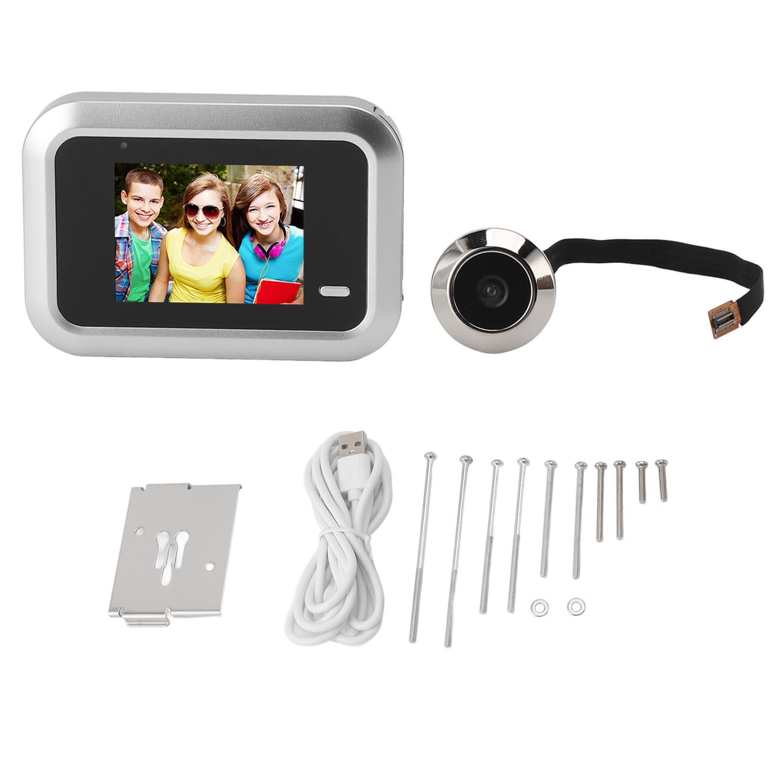 Wide Angle Digital Door Viewer with HD Sound Monitoring - Automatic Electronic Peephole Camera Doorbell for Home Security - Perfect for Apartments, Dorms & Smart Homes