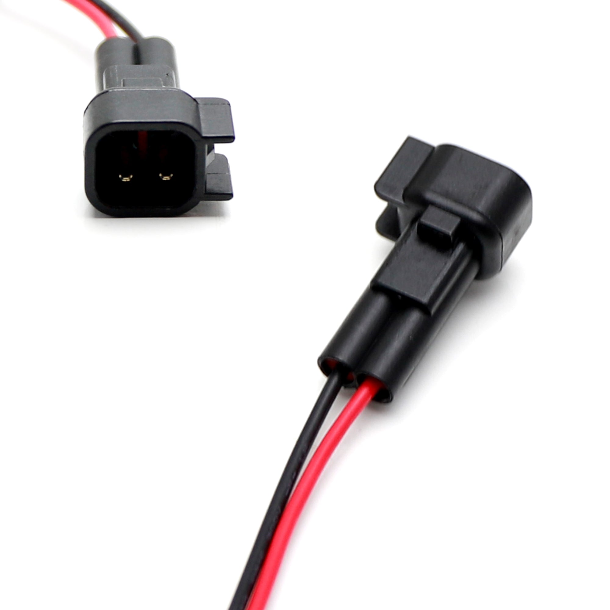 2-Way Male & Female Electrical Connectors with Pigtails - Compatible with Dodge & Ford Vehicles - Perfect for Automotive Lighting, Fog Lights & Off-Road Accessories