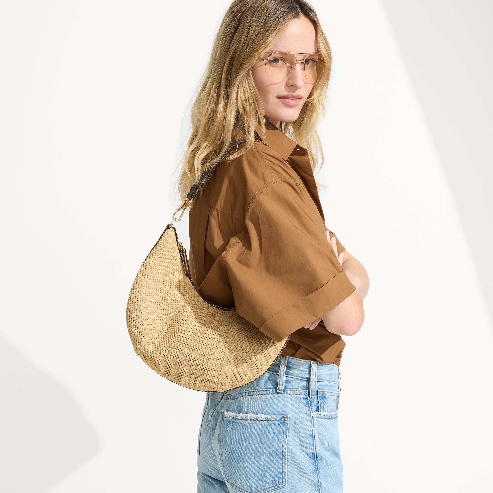 The Crescent Bag - Stylish Brown Butter Leather Crossbody Purse for Women | Perfect for Everyday Use, Travel & Date Nights